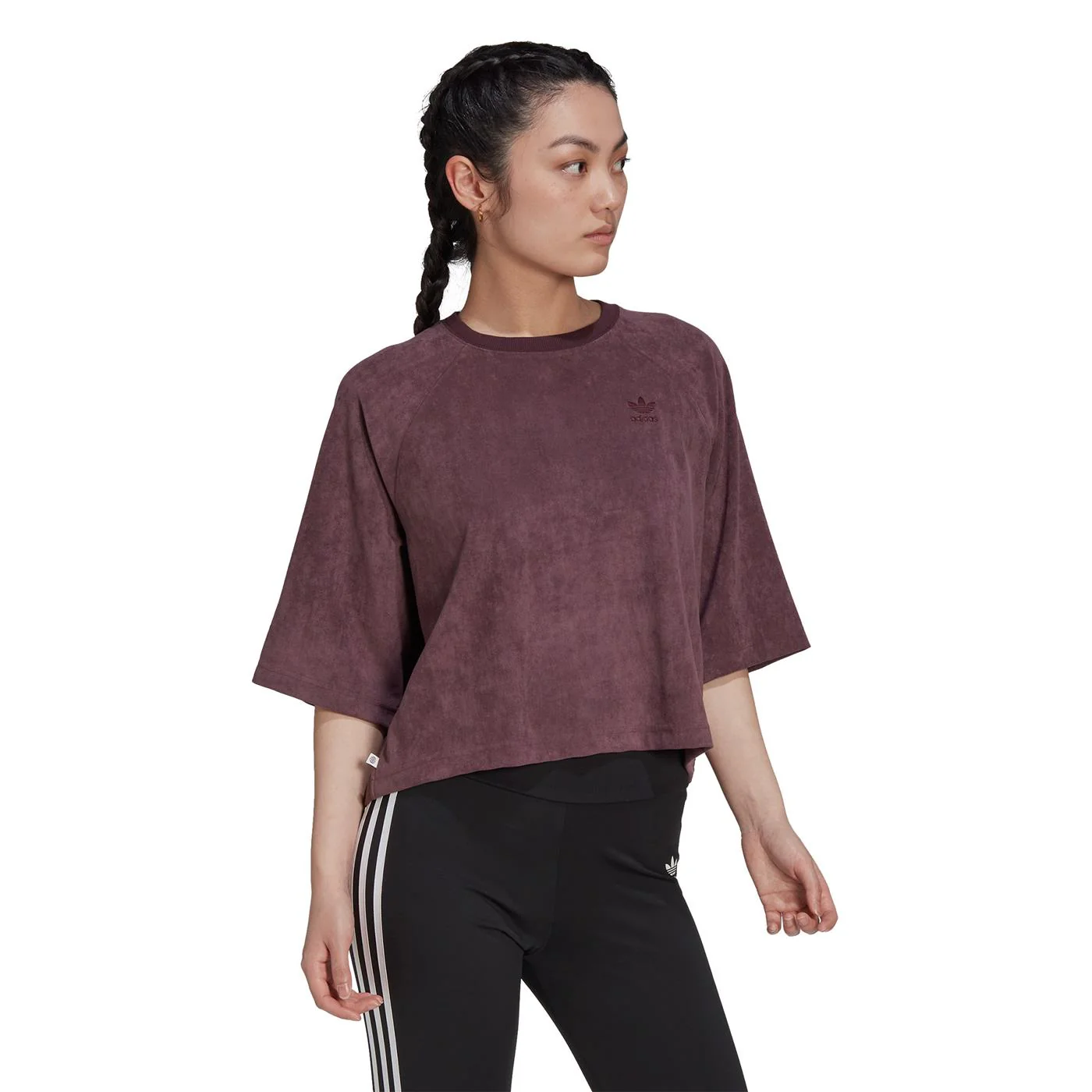 Adidas Adicolor Suede T-Shirt Shadow Maroon - Image 3
