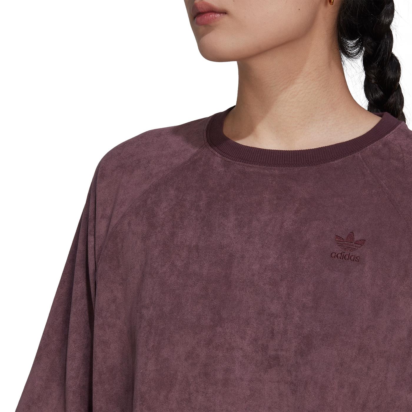 Adidas Adicolor Suede T-Shirt Shadow Maroon - Image 4
