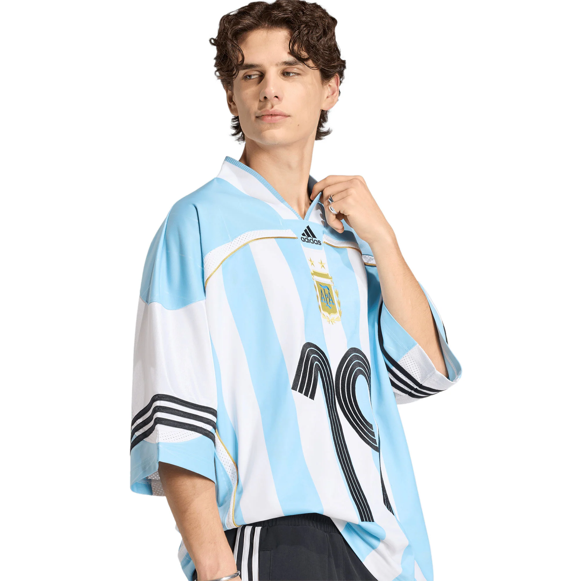 Adidas Jersey Clear Blue/White/Black - Image 3