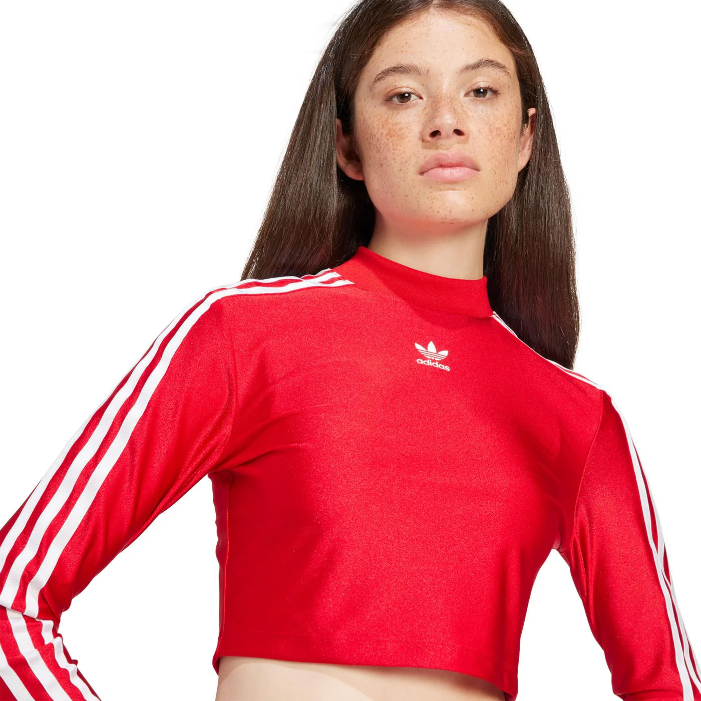 Adidas Originals 3 S Cropped LS Better Scarlet - Image 3