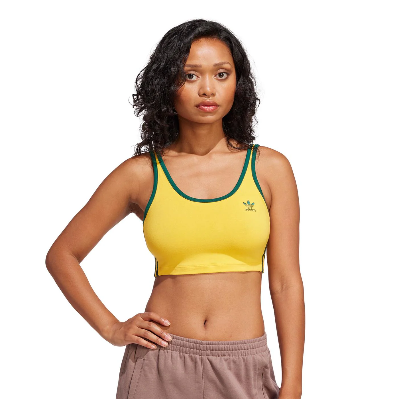Adidas Originals 3S Bra Top Crew Yellow/Collegiate Green