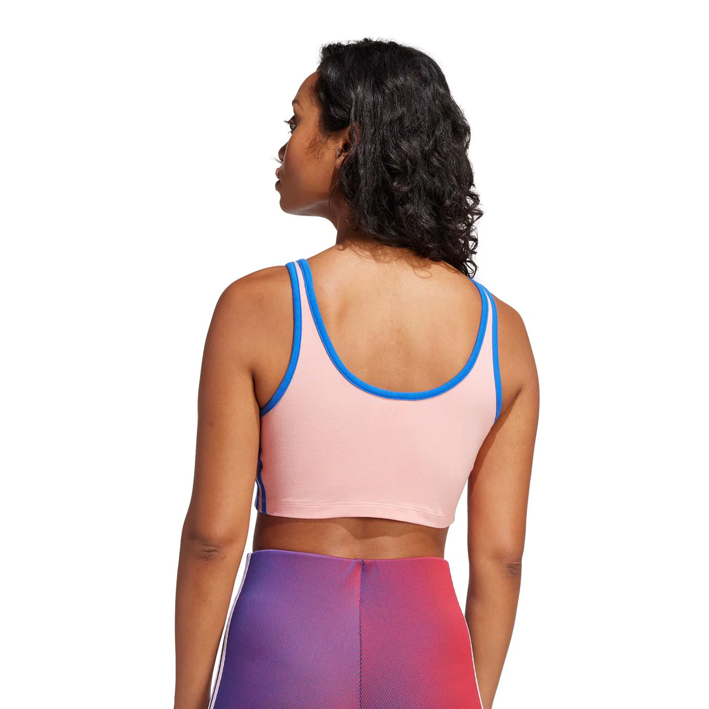 Adidas Originals 3S Bra Top Semi Pink Spark/Blue - Image 2