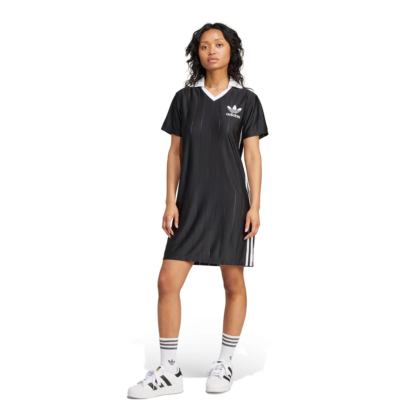 Adidas Originals Adicolor 3-Stripes Pinstripe Dress Black