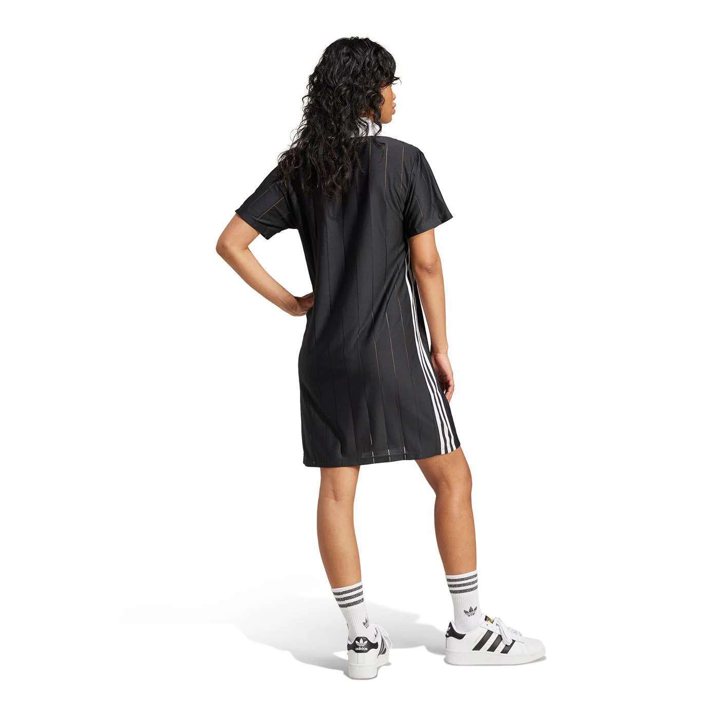 Adidas Originals Adicolor 3-Stripes Pinstripe Dress Black - Image 2