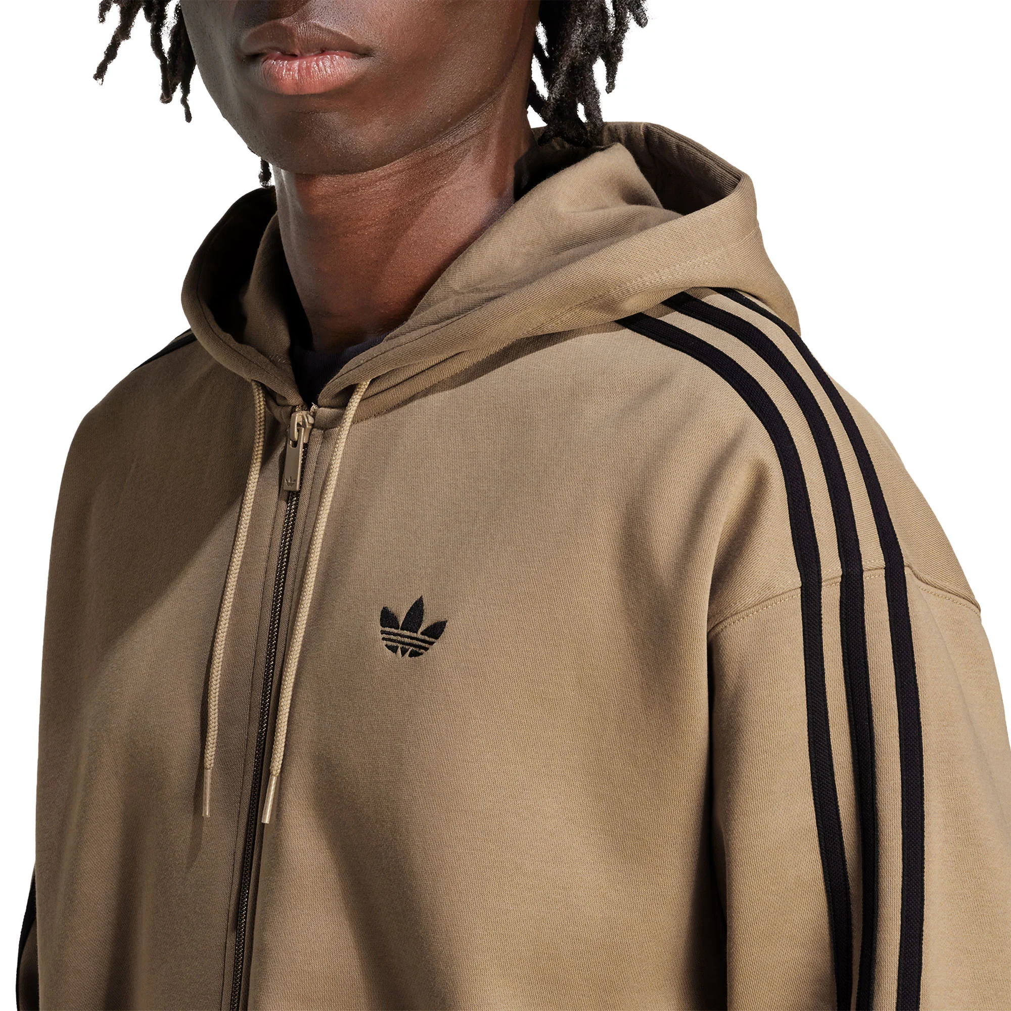 Adidas Originals Baggy FZ Hoodie Cardboard/Black - Image 3