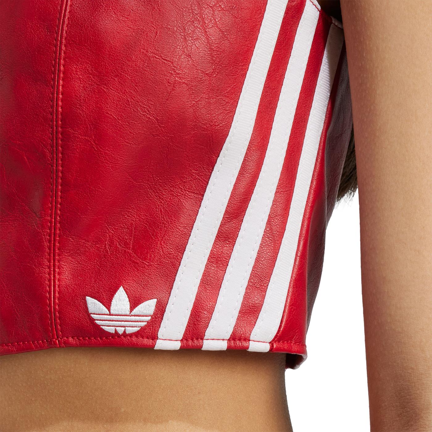 Adidas Originals Faux Leather Top Better Scarlet - Image 3