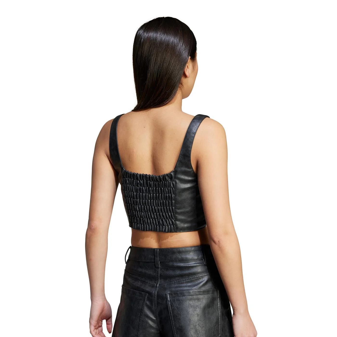 Adidas Originals Faux Leather Top Black - Image 2