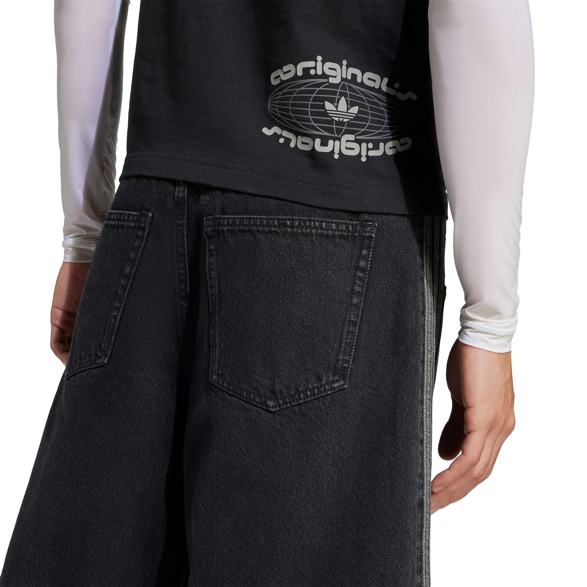 Adidas Originals Firebird Short True Black Denim - Image 4