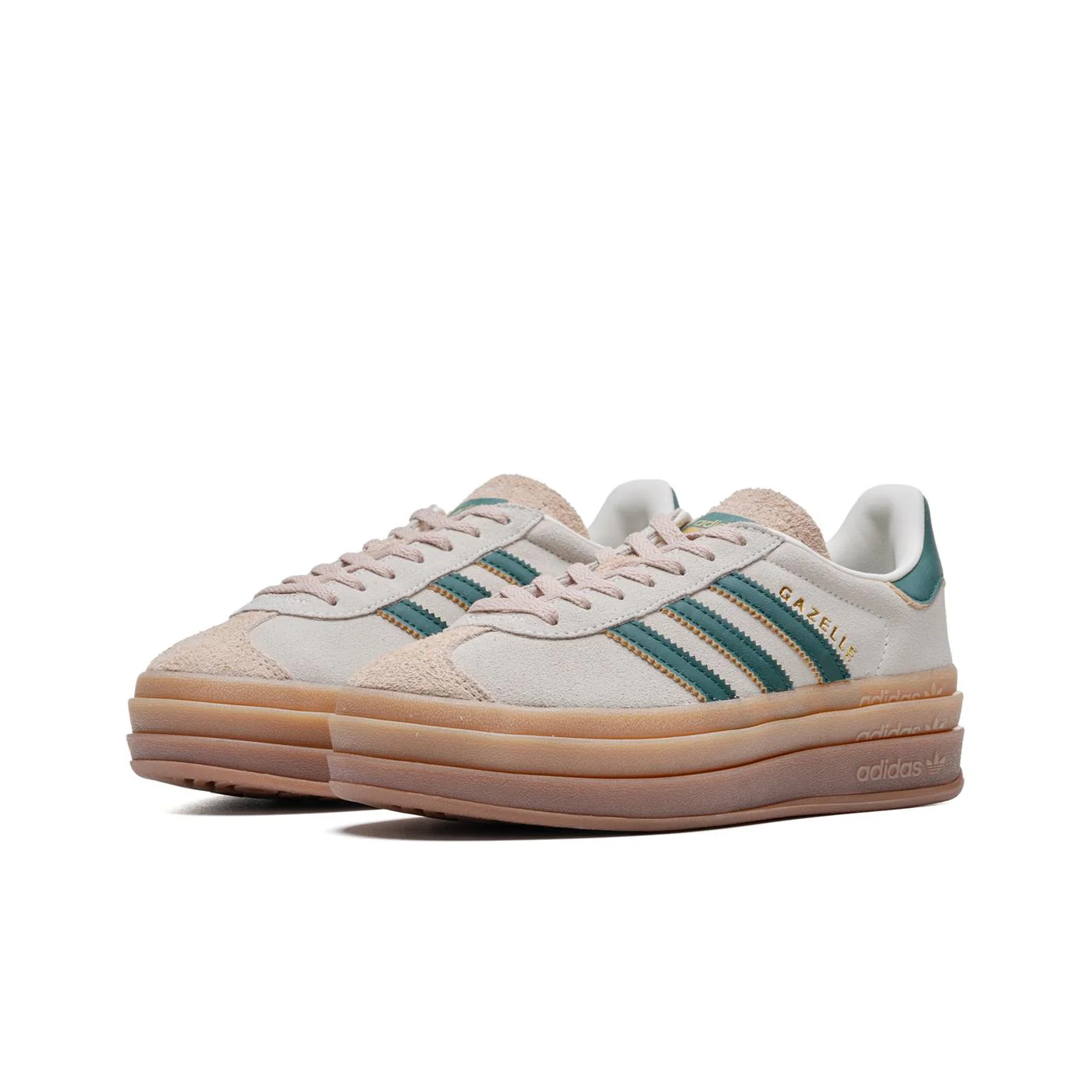 Adidas Originals Gazelle Bold W Cream White/Collegiate Green - Image 3