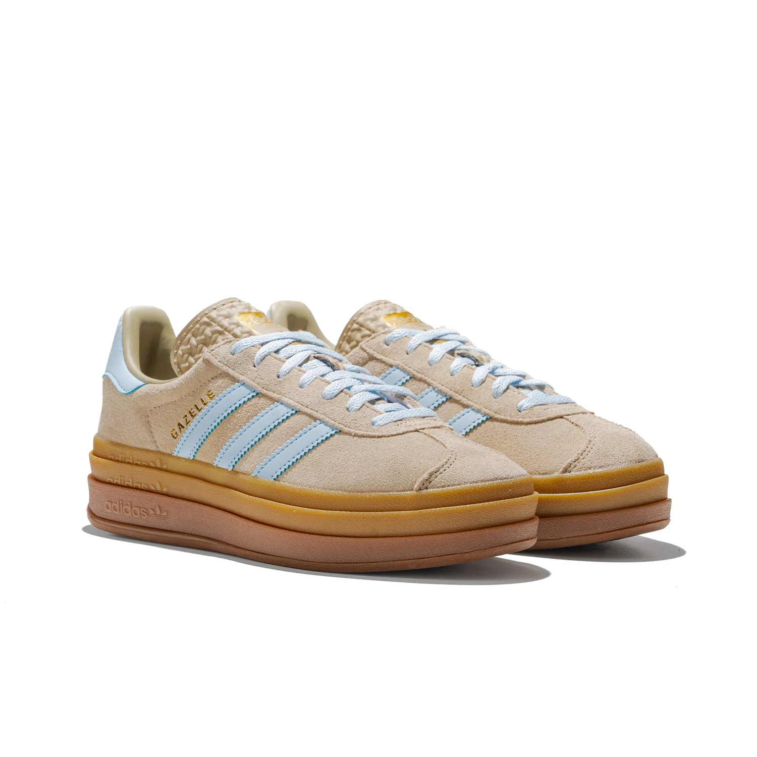 Adidas Originals Gazelle Bold W Stone Khaki/Crystal Sky/Gold - Image 3