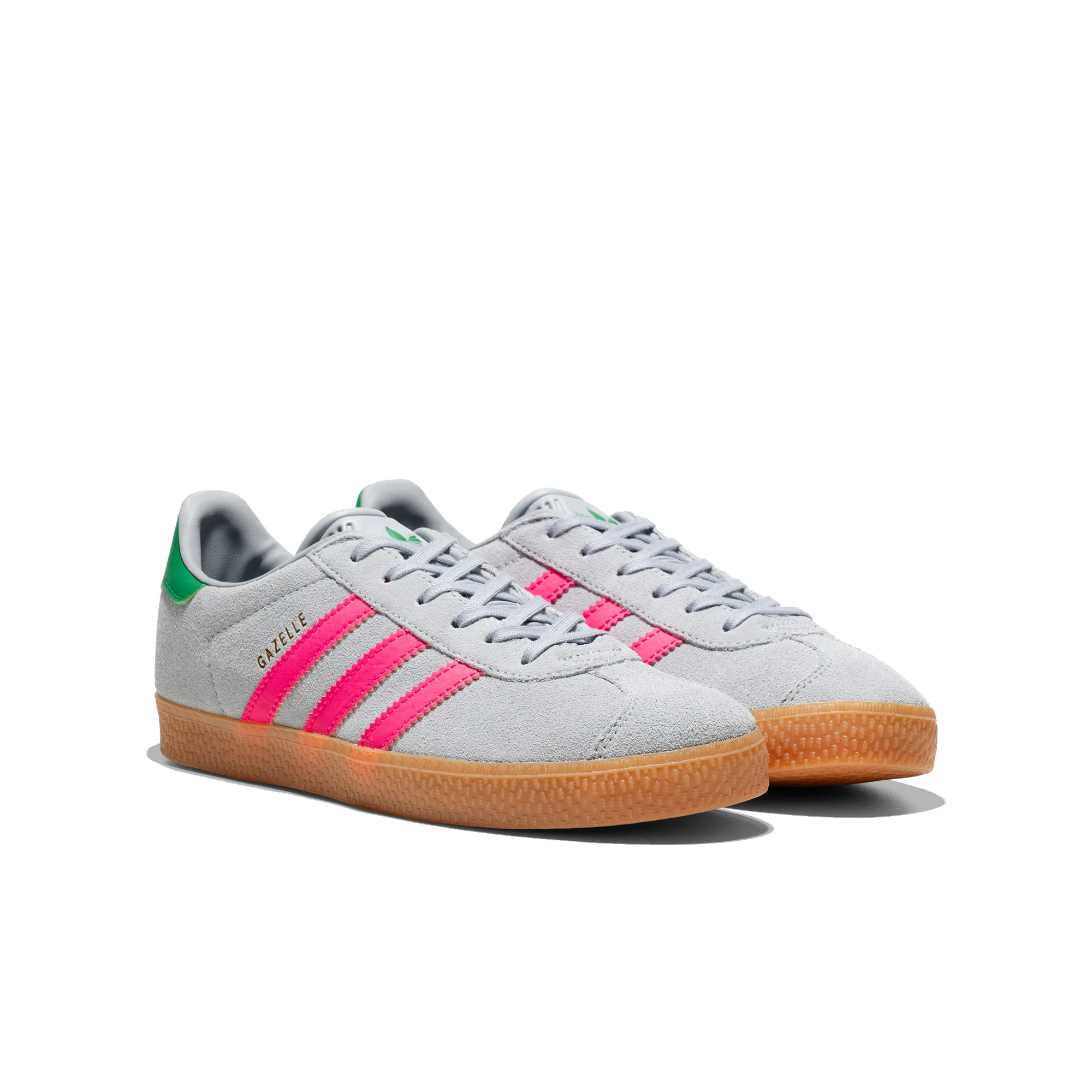 Adidas Originals Gazelle J Halo Silver/Lucid Pink/Green - Image 2