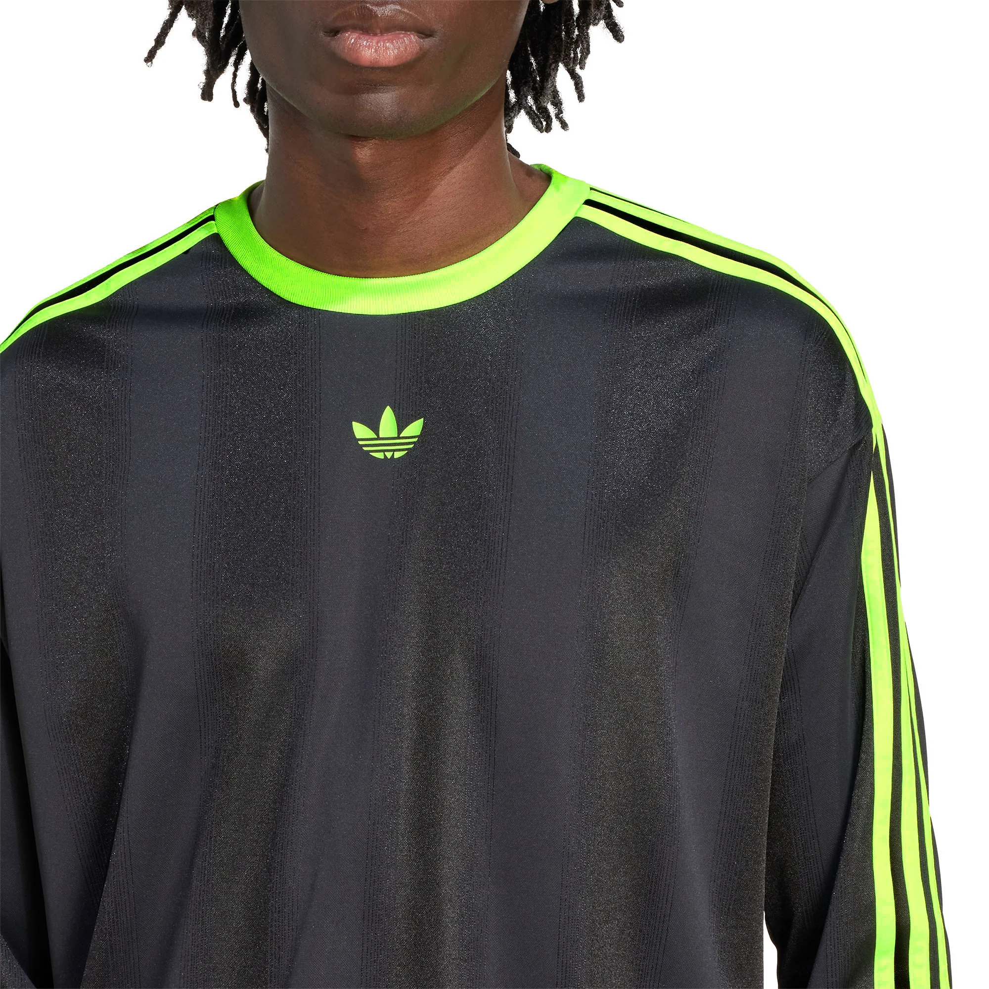 Adidas Originals Jacquard Jersey LS Black/Signal Green - Image 3