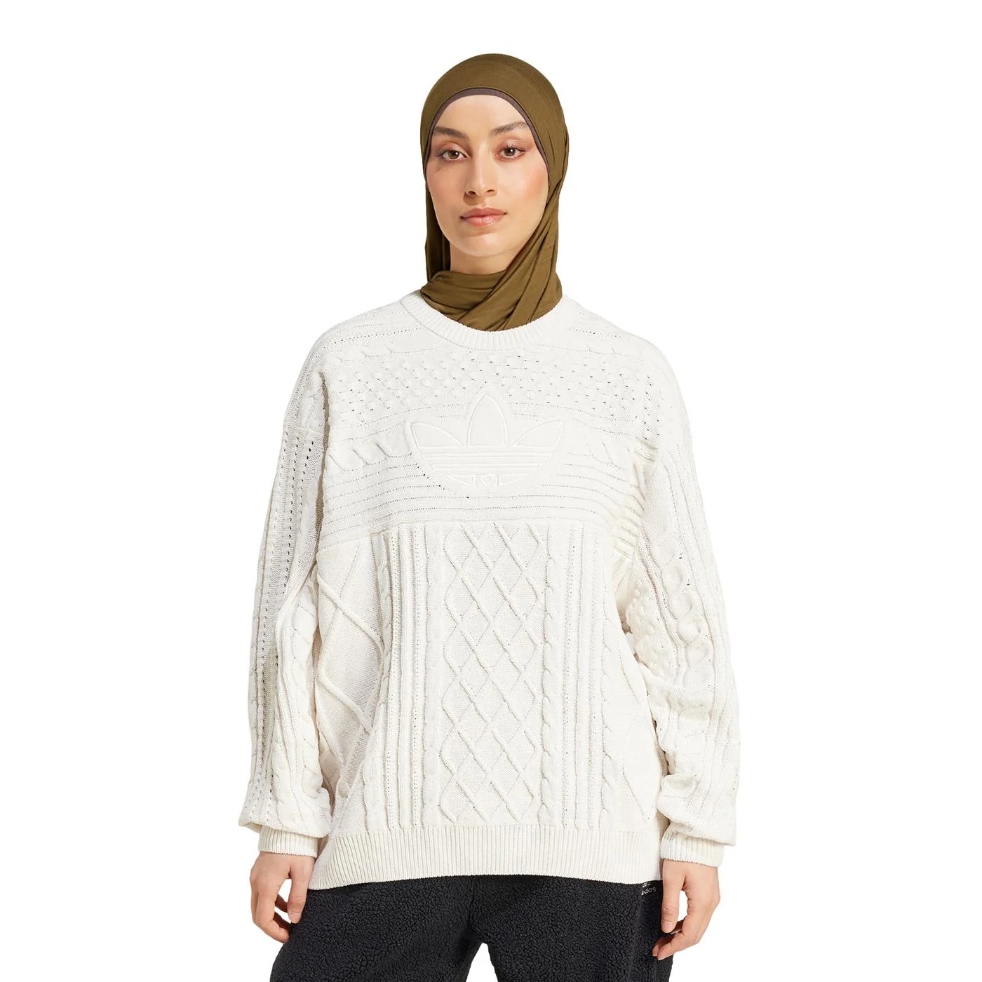 Adidas Originals Knited Trefoil Sweater Wonder White