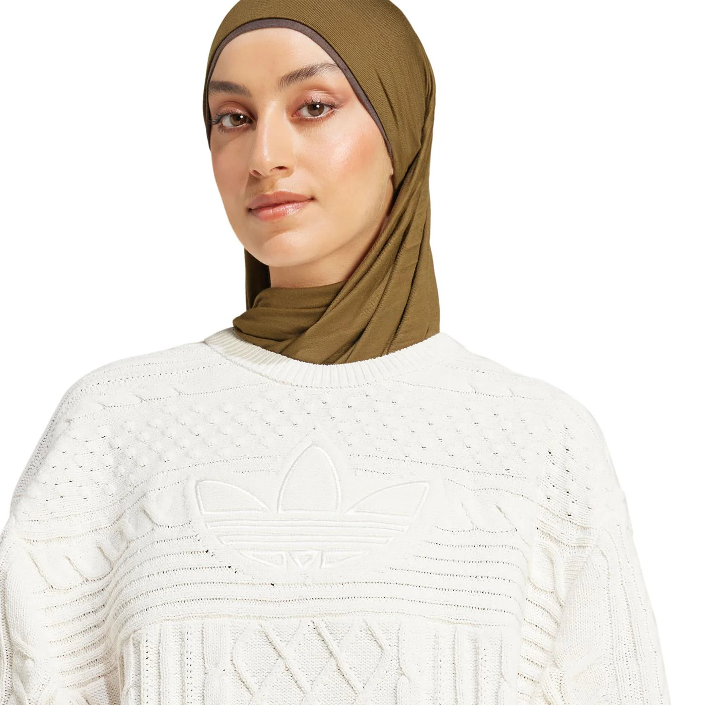 Adidas Originals Knited Trefoil Sweater Wonder White - Image 3