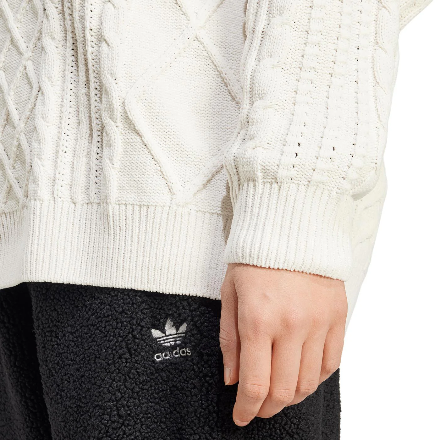 Adidas Originals Knited Trefoil Sweater Wonder White - Image 4