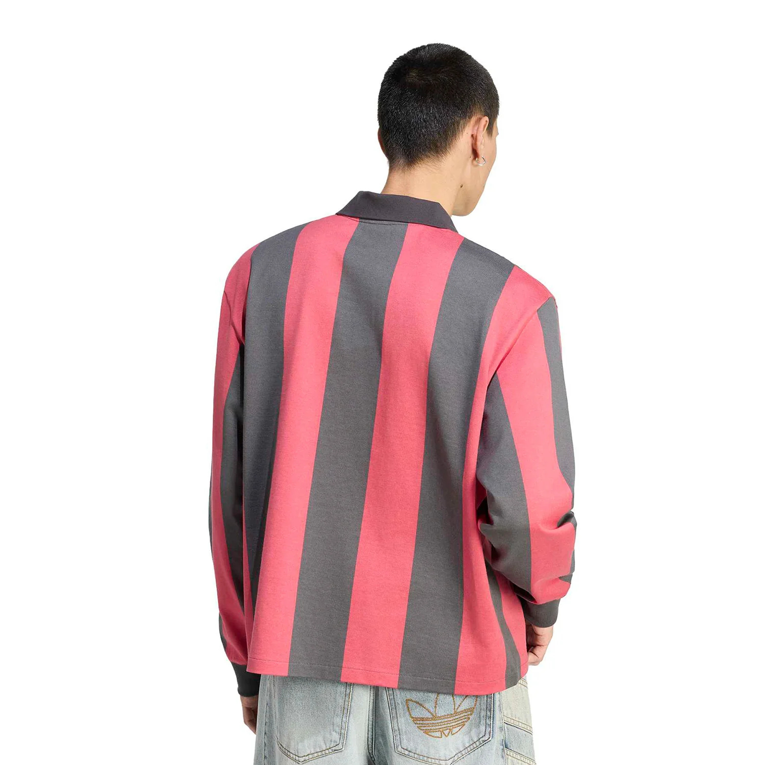 Adidas Originals Striped Polo Utility Black/Pure Ruby - Image 2