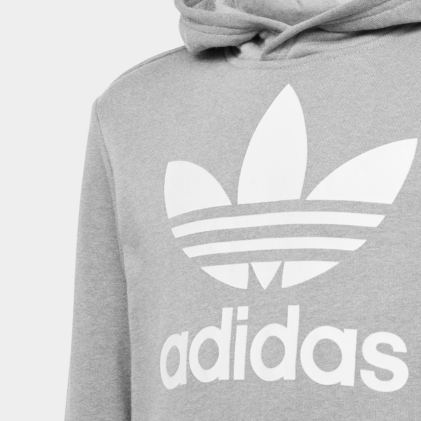 Adidas Originals Trefoil Hoodie Medium Grey Heather - Image 3