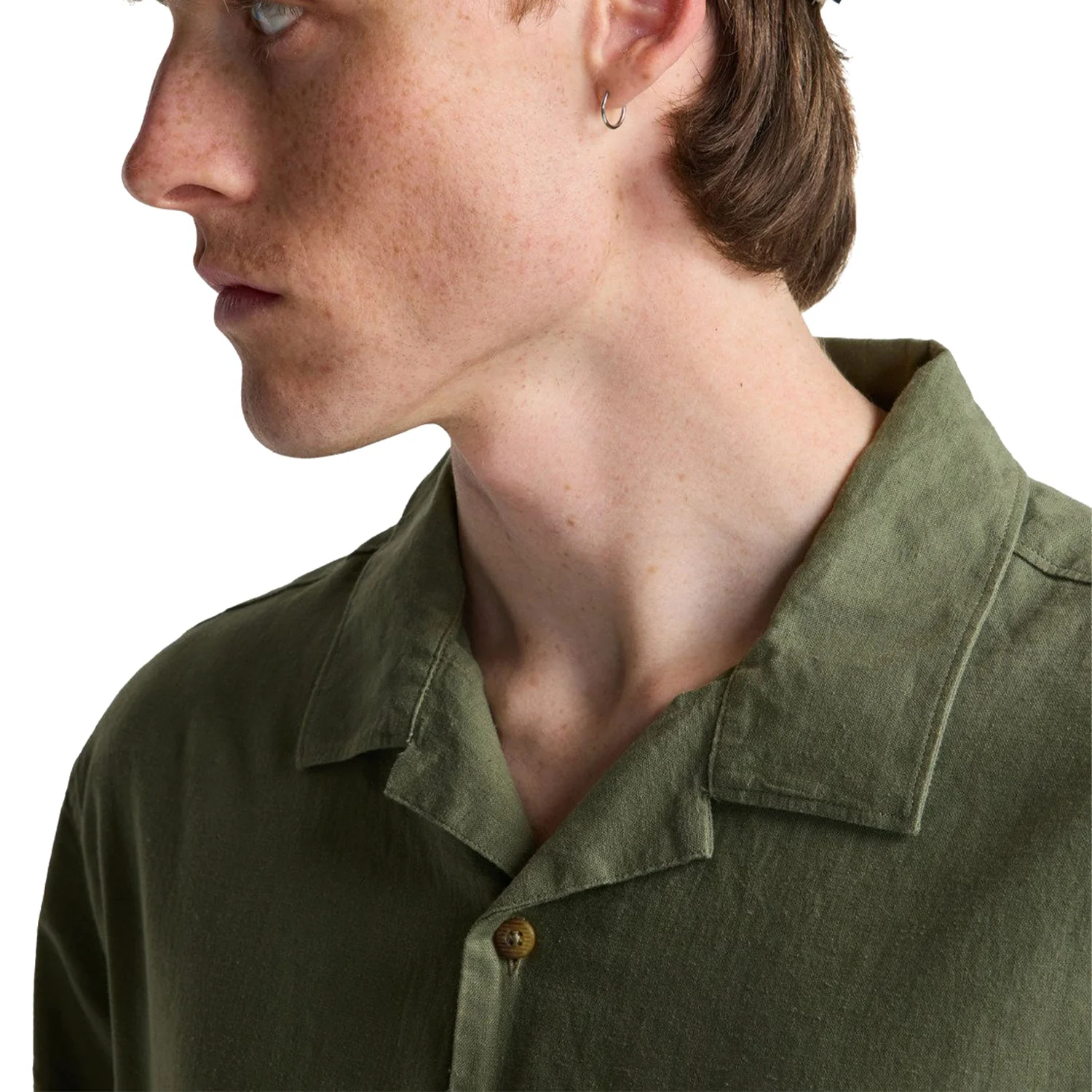 Billabong Vacay Linen S/S Shirt Moss Green - Image 3