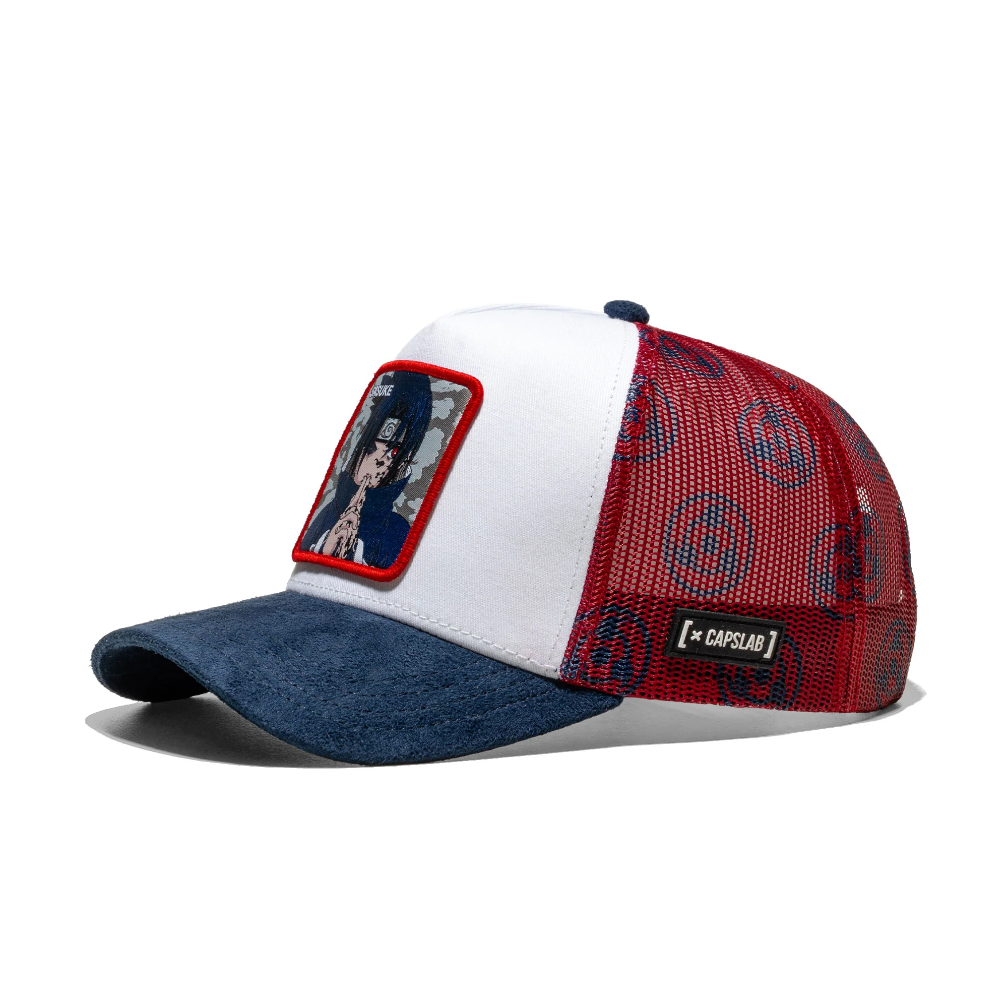 Capslab Naruto Shippuden Sasuke Trucker Cap White/Red/Navy - Image 2