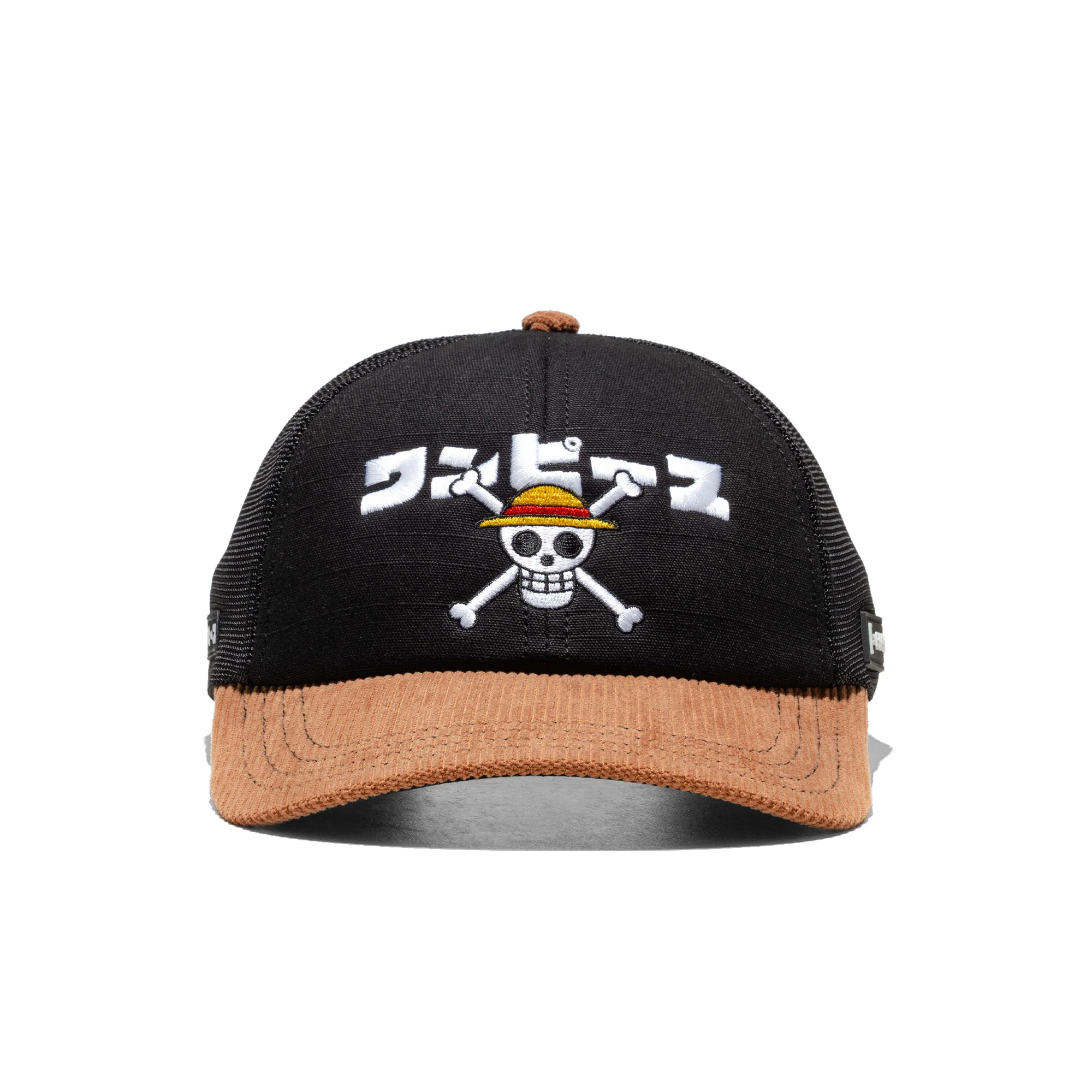 Capslab One Piece Straw Hat Crew Cap Black/Tan