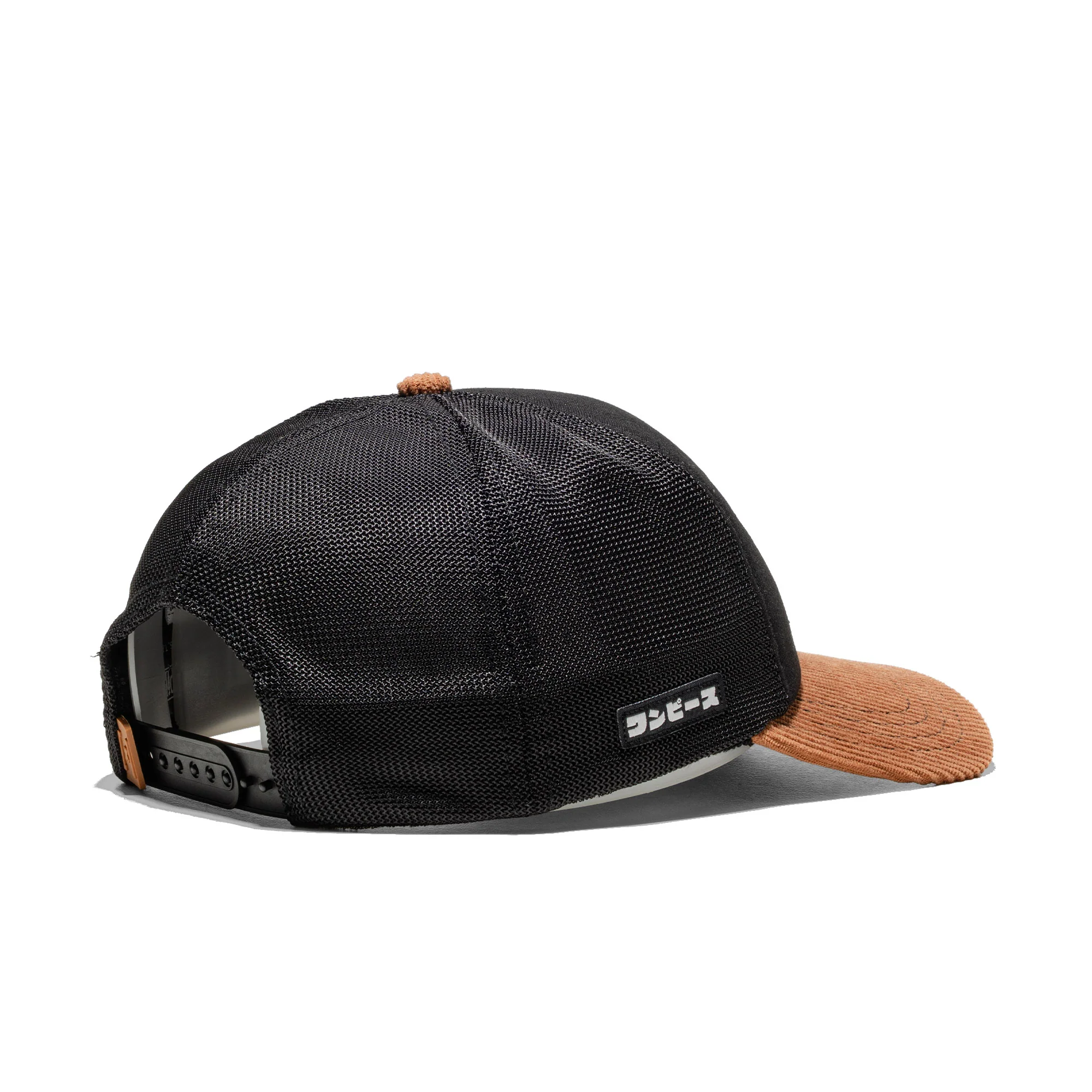 Capslab One Piece Straw Hat Crew Cap Black/Tan - Image 3