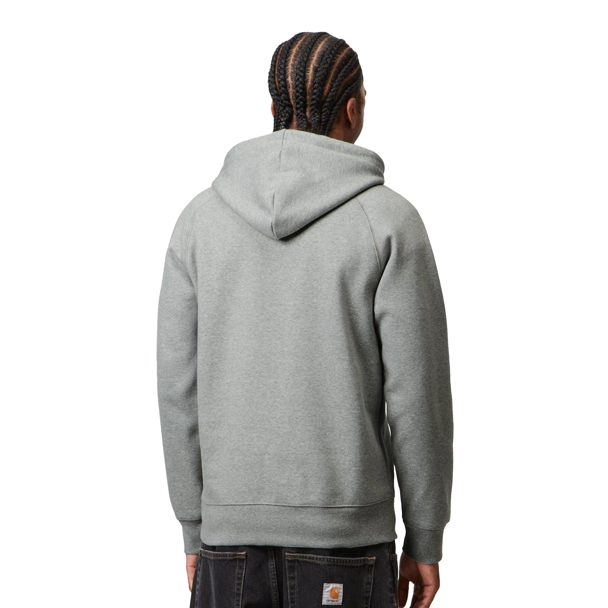 Carhartt Hooded Chase Sweat Grey Heather/Gold - Image 2