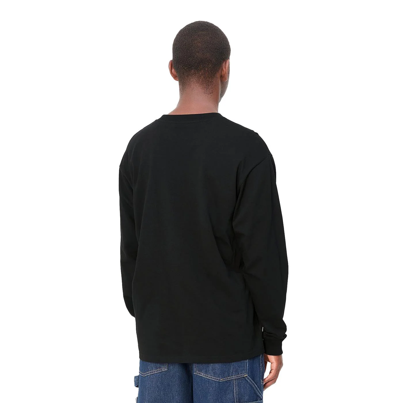 Carhartt L/S Script Embroidery T-Shirt Black/White - Image 2