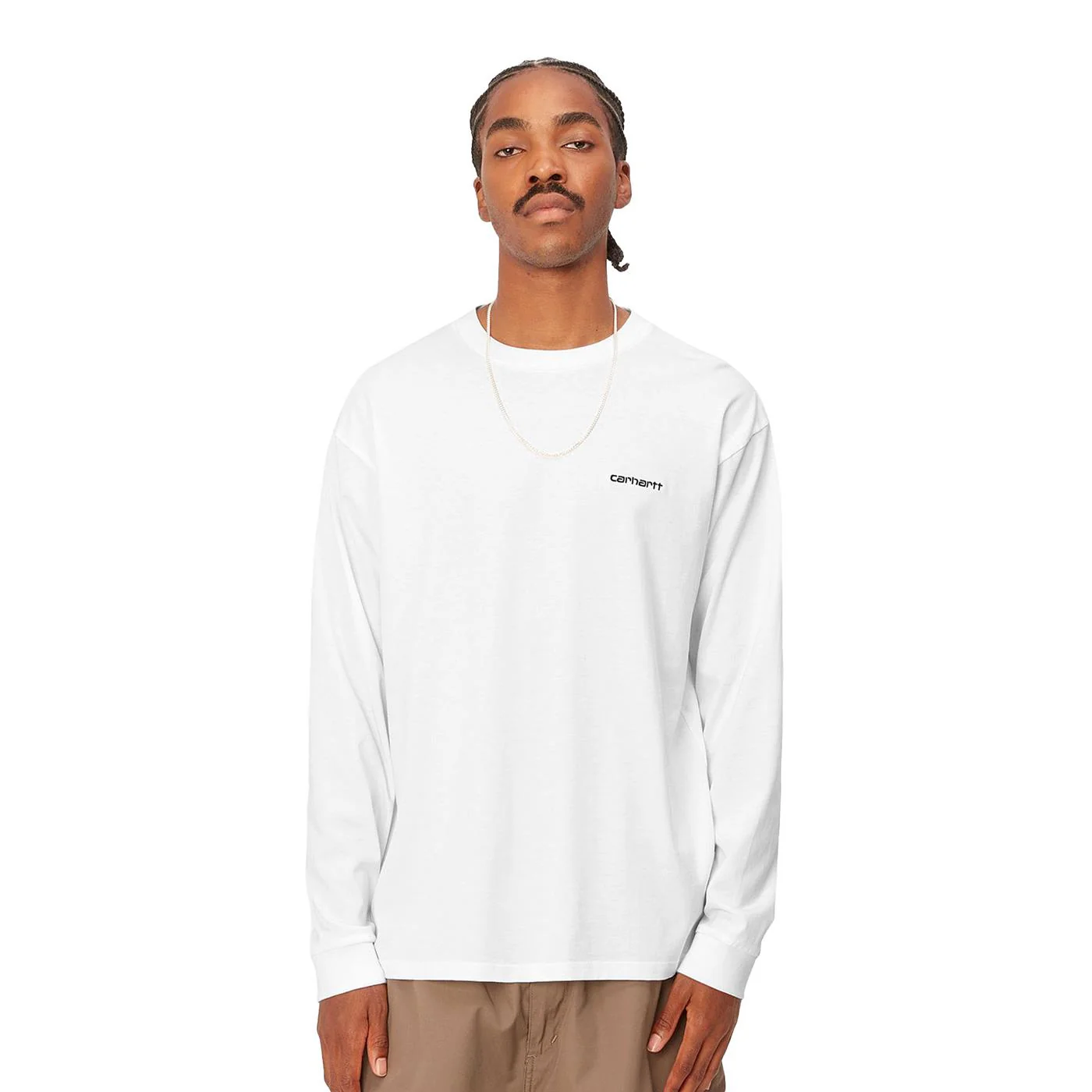 Carhartt L/S Script Embroidery T-Shirt White/Black