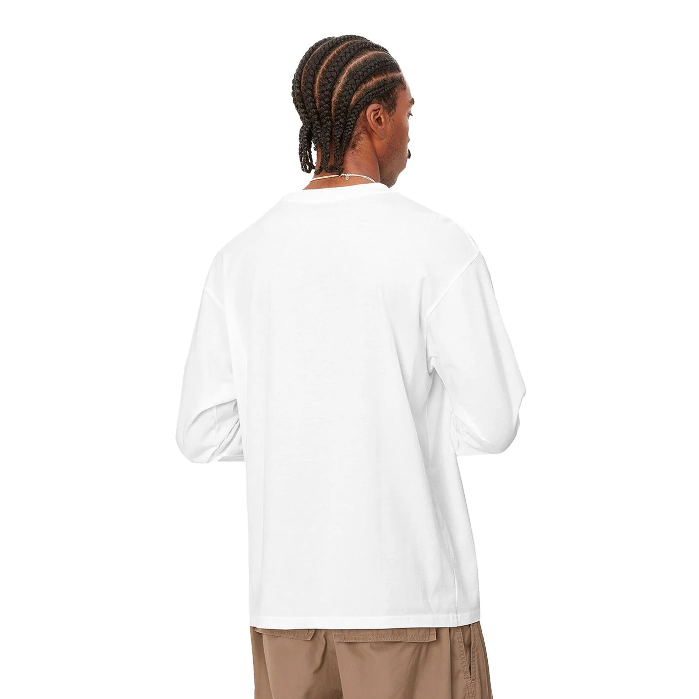 Carhartt L/S Script Embroidery T-Shirt White/Black - Image 2