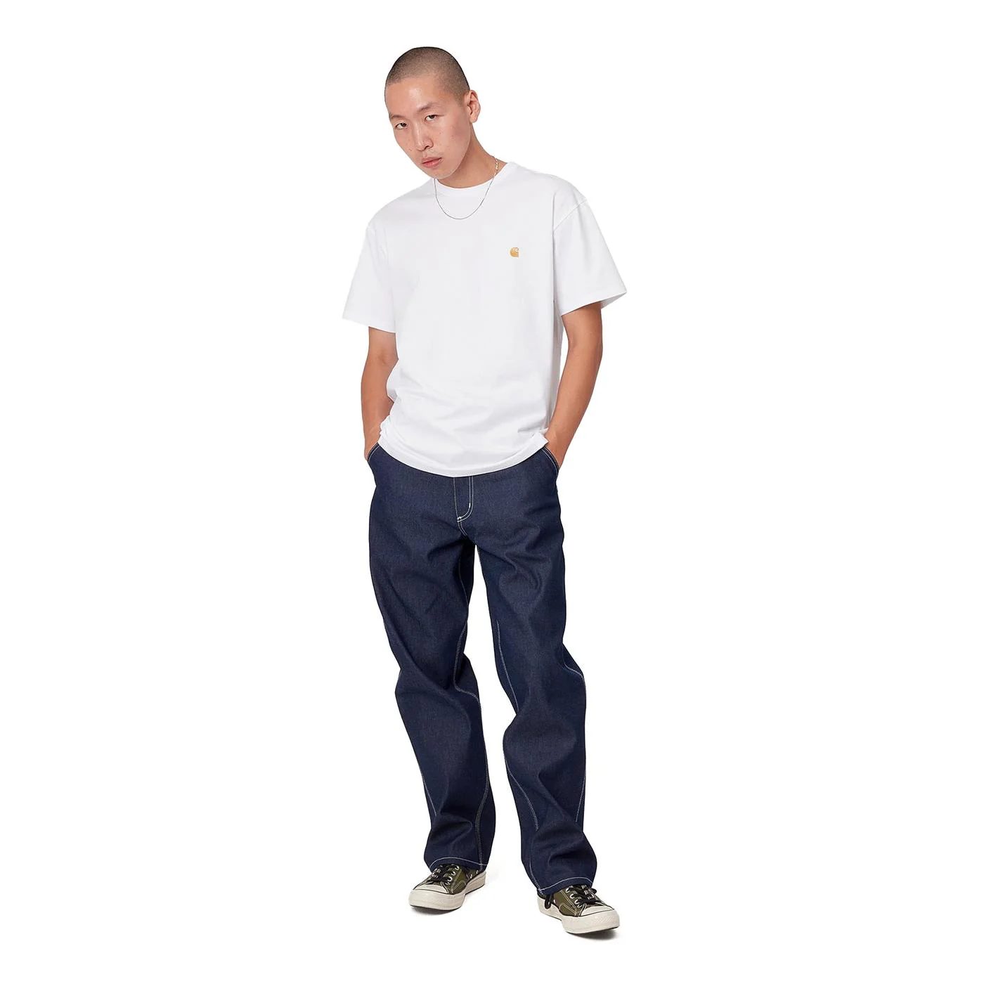 Carhartt WIP S/S Chase T-Shirt White/Gold - Image 2