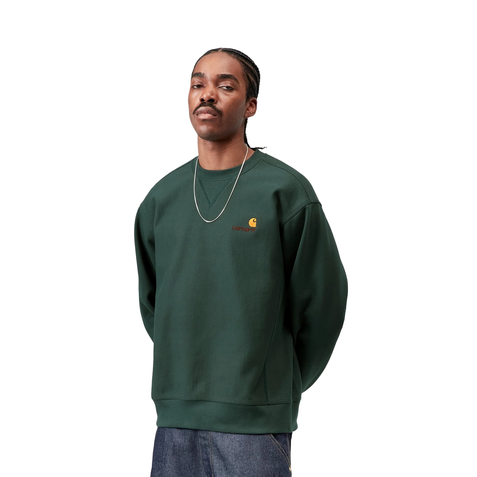 Carhartt WIP American Script Sweat Kale Green