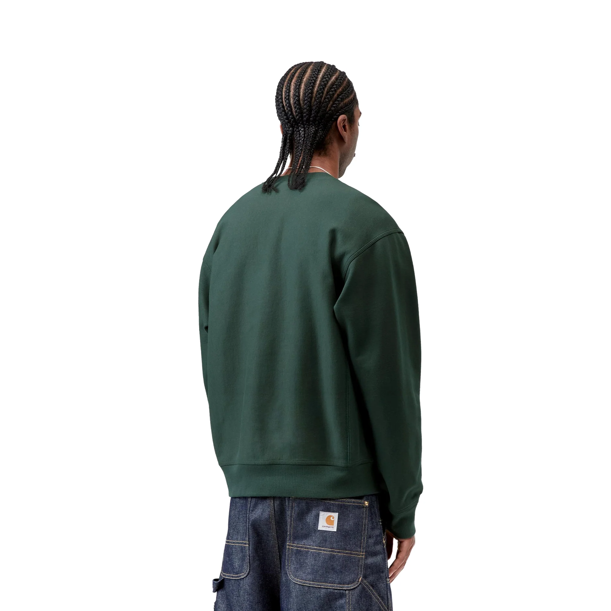 Carhartt WIP American Script Sweat Kale Green - Image 2