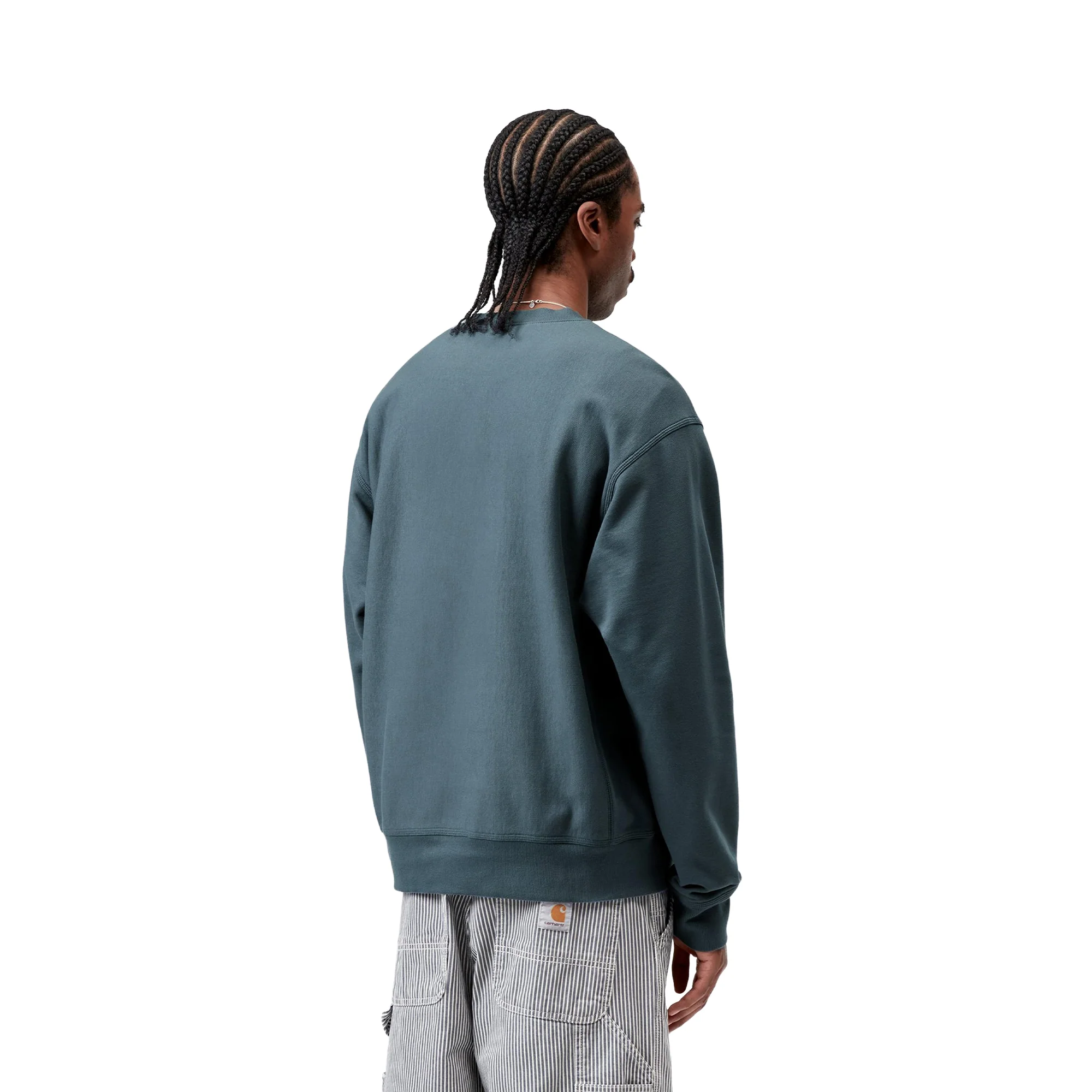 Carhartt WIP American Script Sweat Office Blue - Image 2