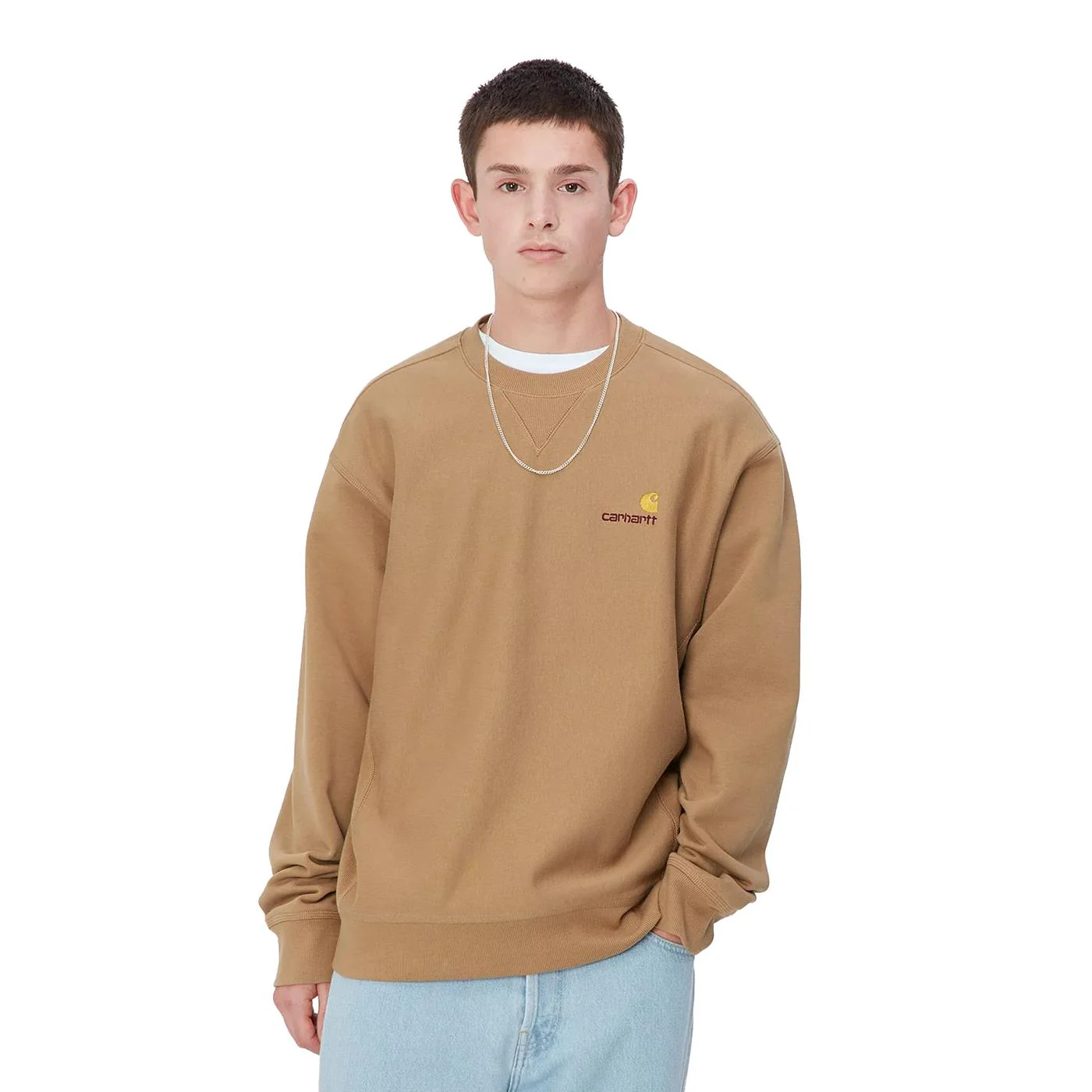 Carhartt WIP American Script Sweat Peanut