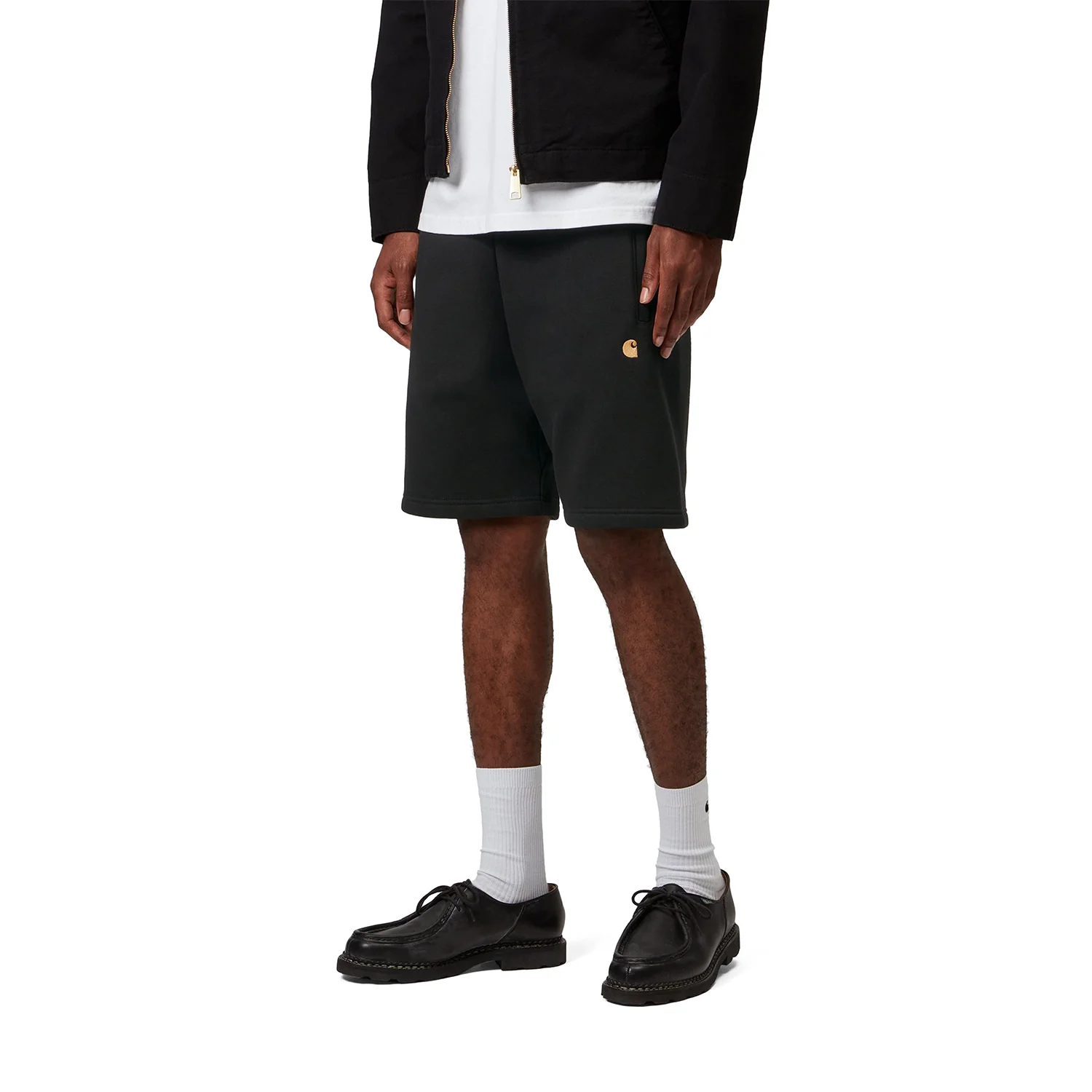 Carhartt WIP Chase Sweat Short Black/Gold - Image 3
