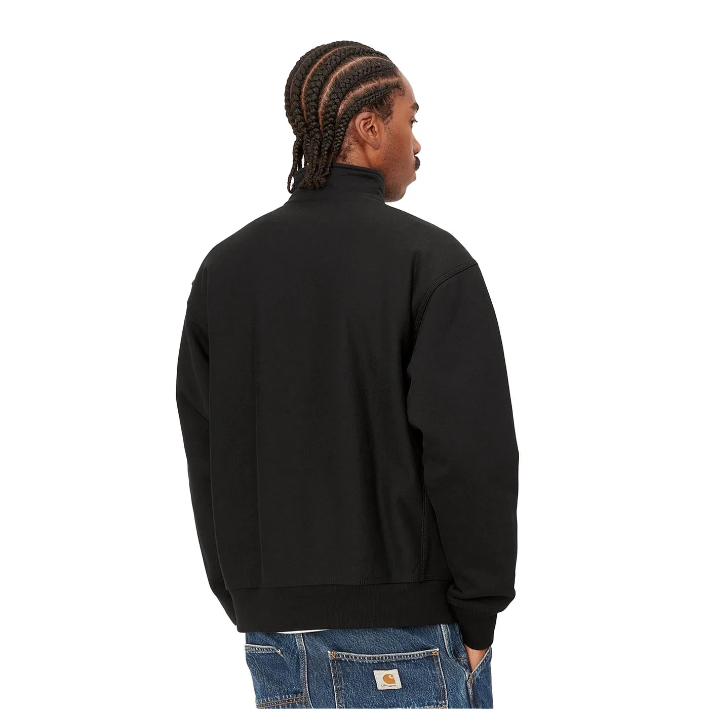 Carhartt WIP Half Zip American Script Sweat Black - Image 2