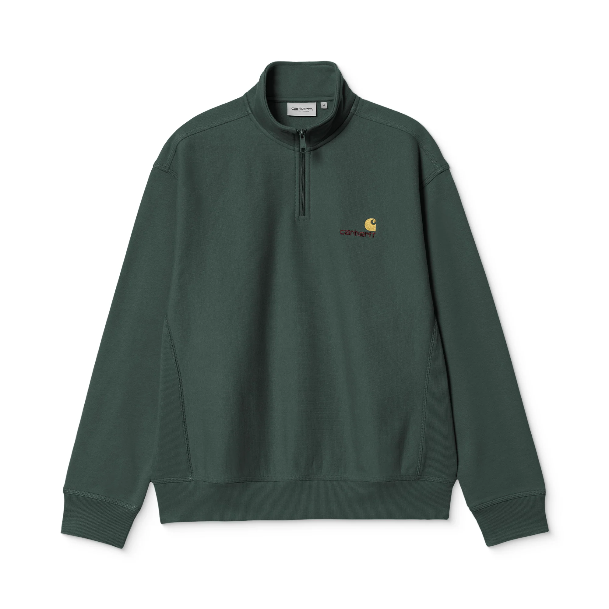 Carhartt WIP Half Zip American Script Sweat Kale Green - Image 3