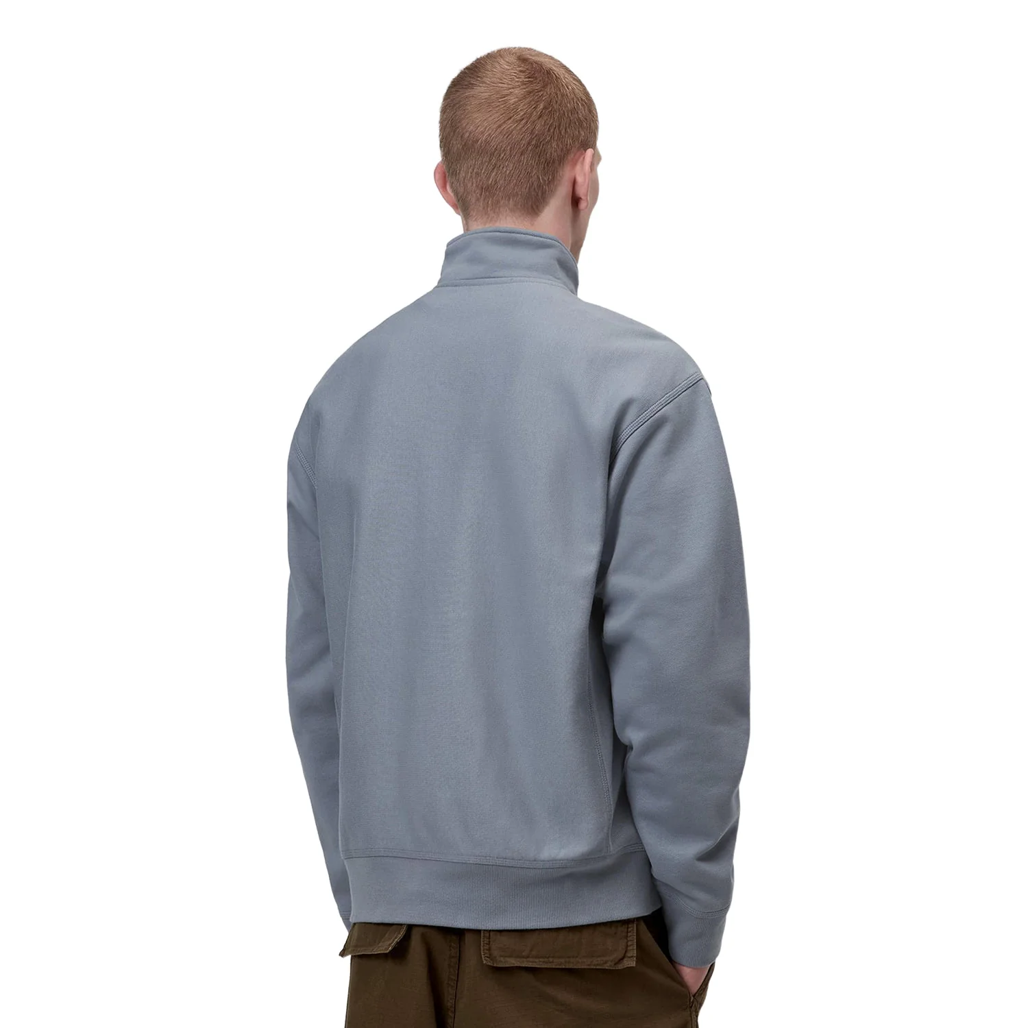 Carhartt WIP Half Zip American Script Sweat Shady Blue - Image 2