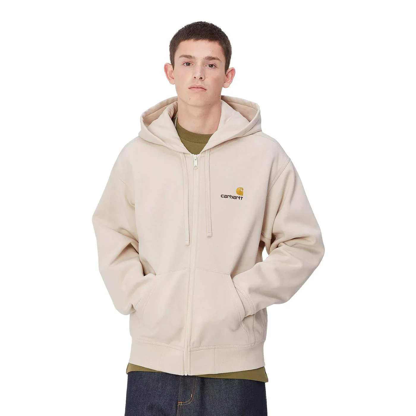 Carhartt WIP Hooded American Script Jacket Moonbeam
