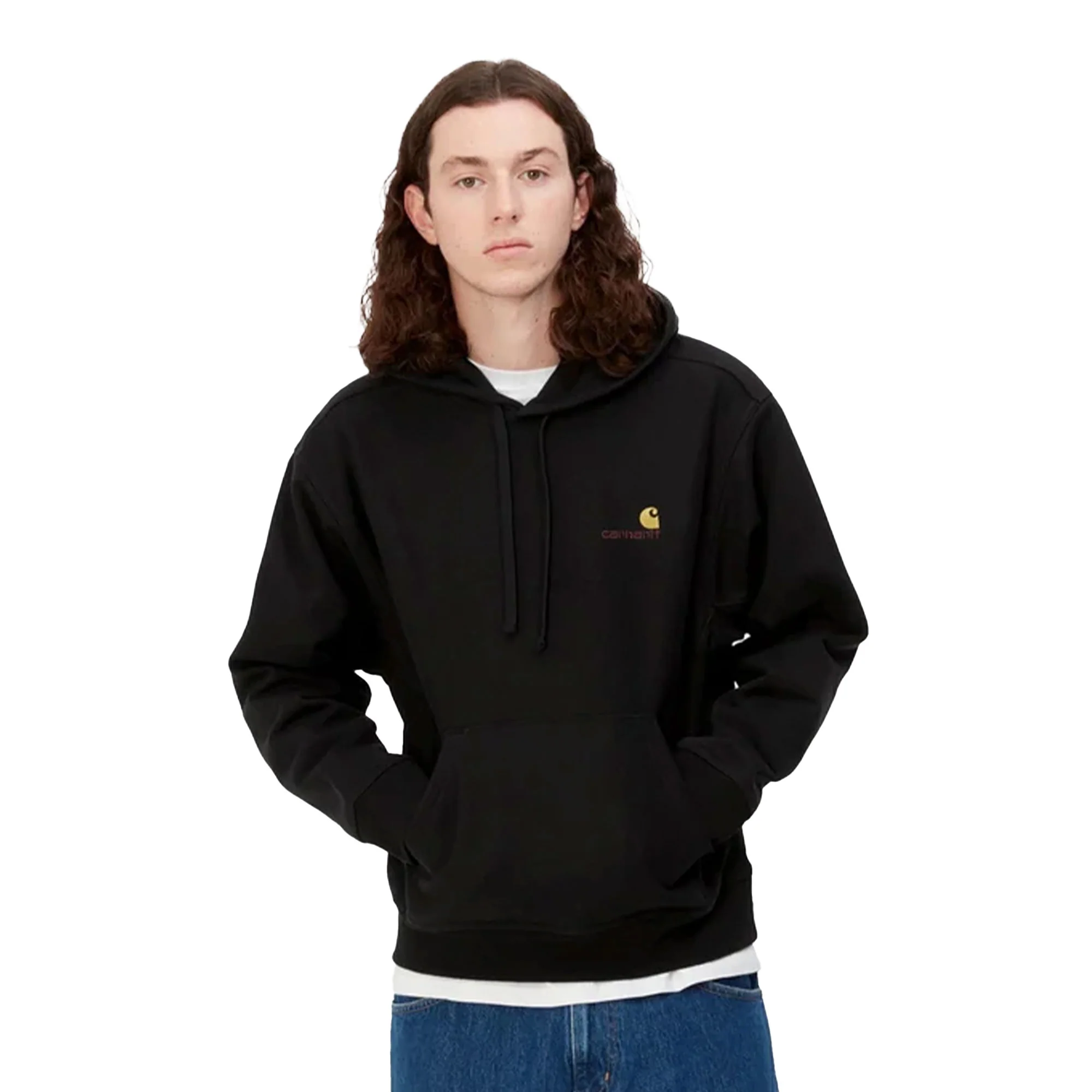 Carhartt WIP Hooded American Script Sweat Black