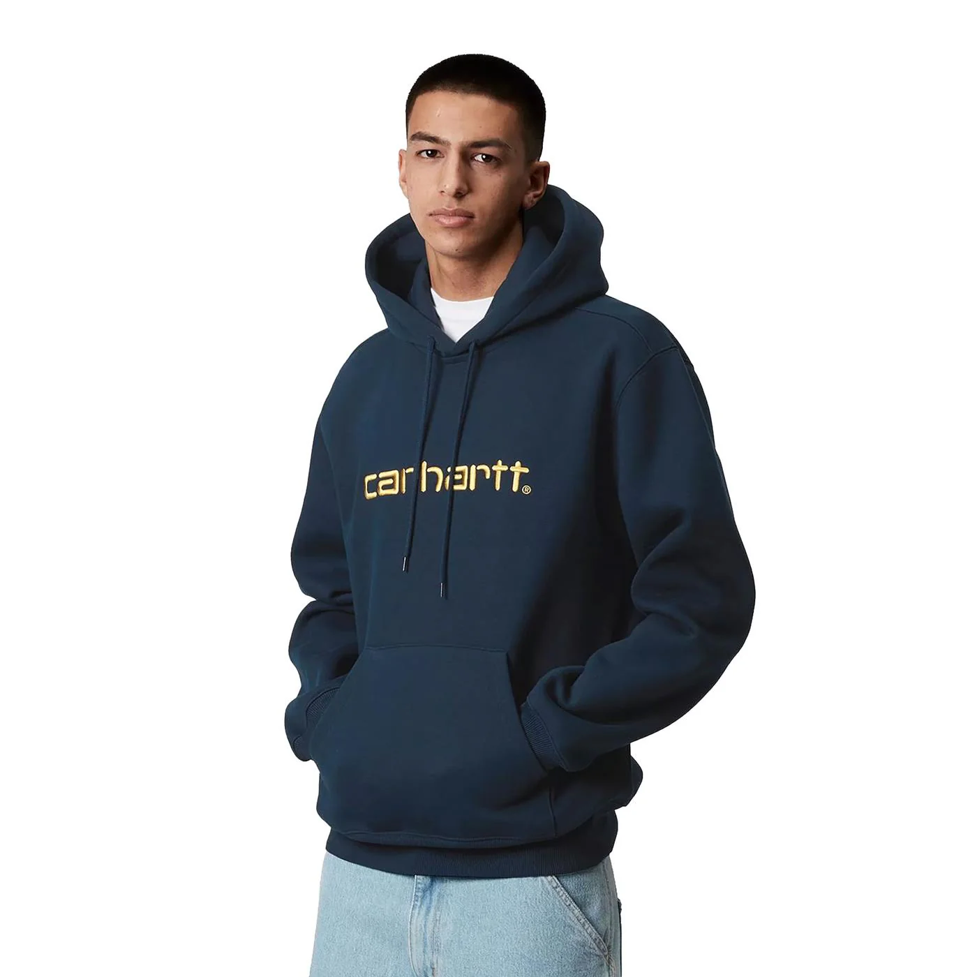 Carhartt WIP Hooded Carhartt Sweat Ink/Air Yellow
