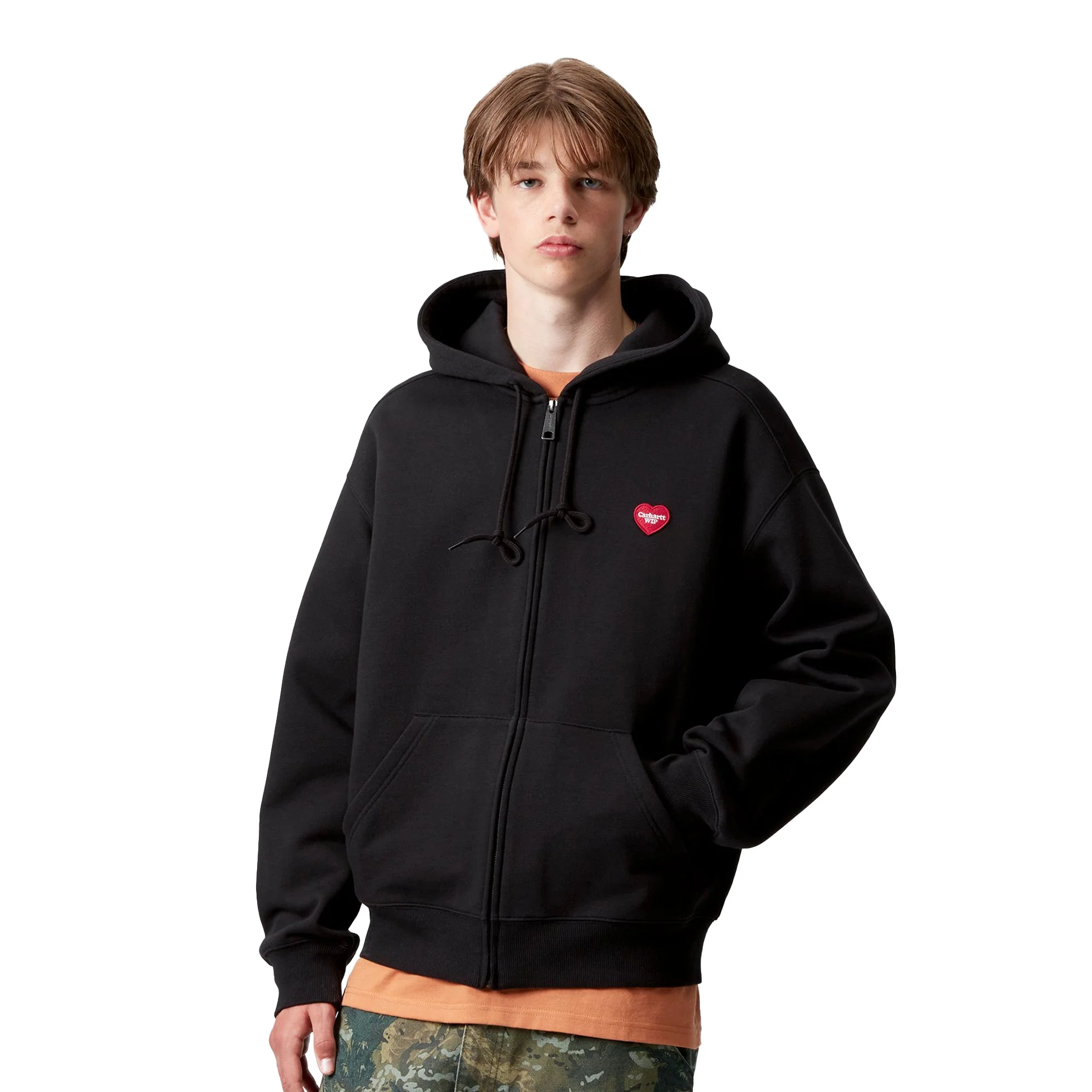 Carhartt WIP Hooded Heart II Hartt Sweat Jacket Black - Image 2