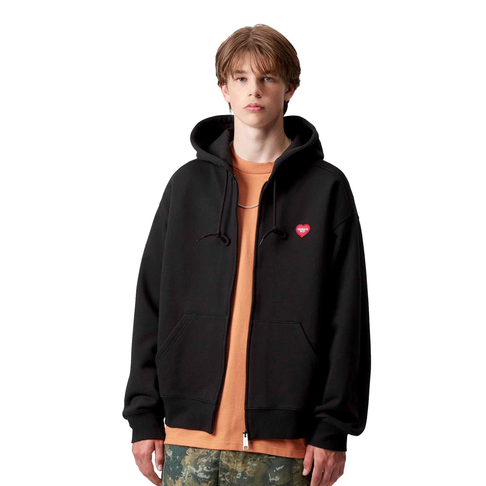 Carhartt WIP Hooded Heart II Hartt Sweat Jacket Black - Image 3