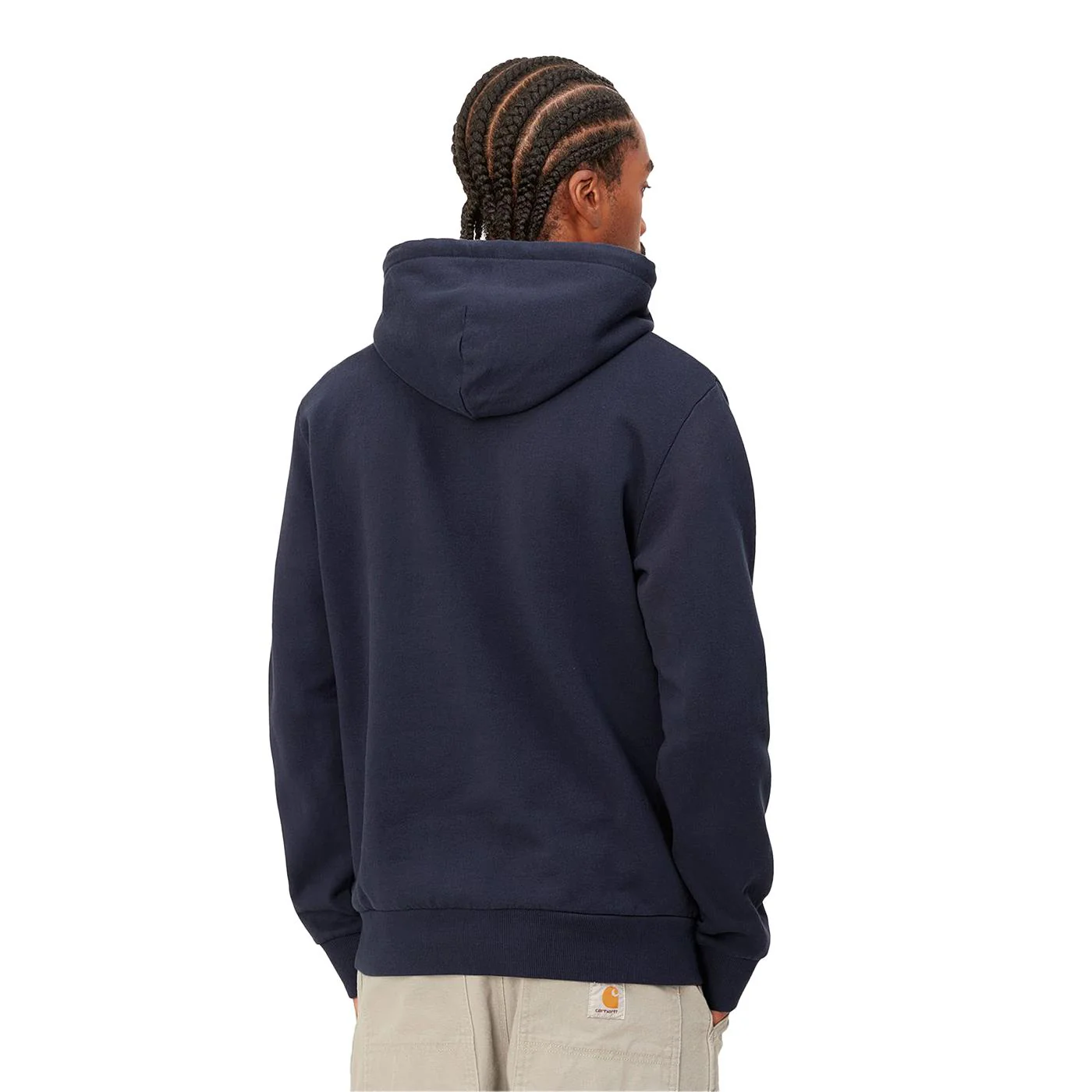Carhartt WIP Hooded Script Embroidery Sweat Blue/White - Image 3