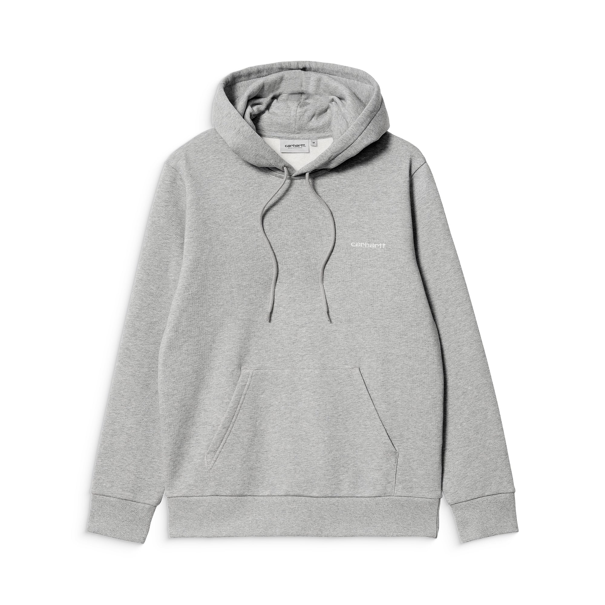 Carhartt WIP Hooded Script Embroidery Sweat Grey Heather - Image 3