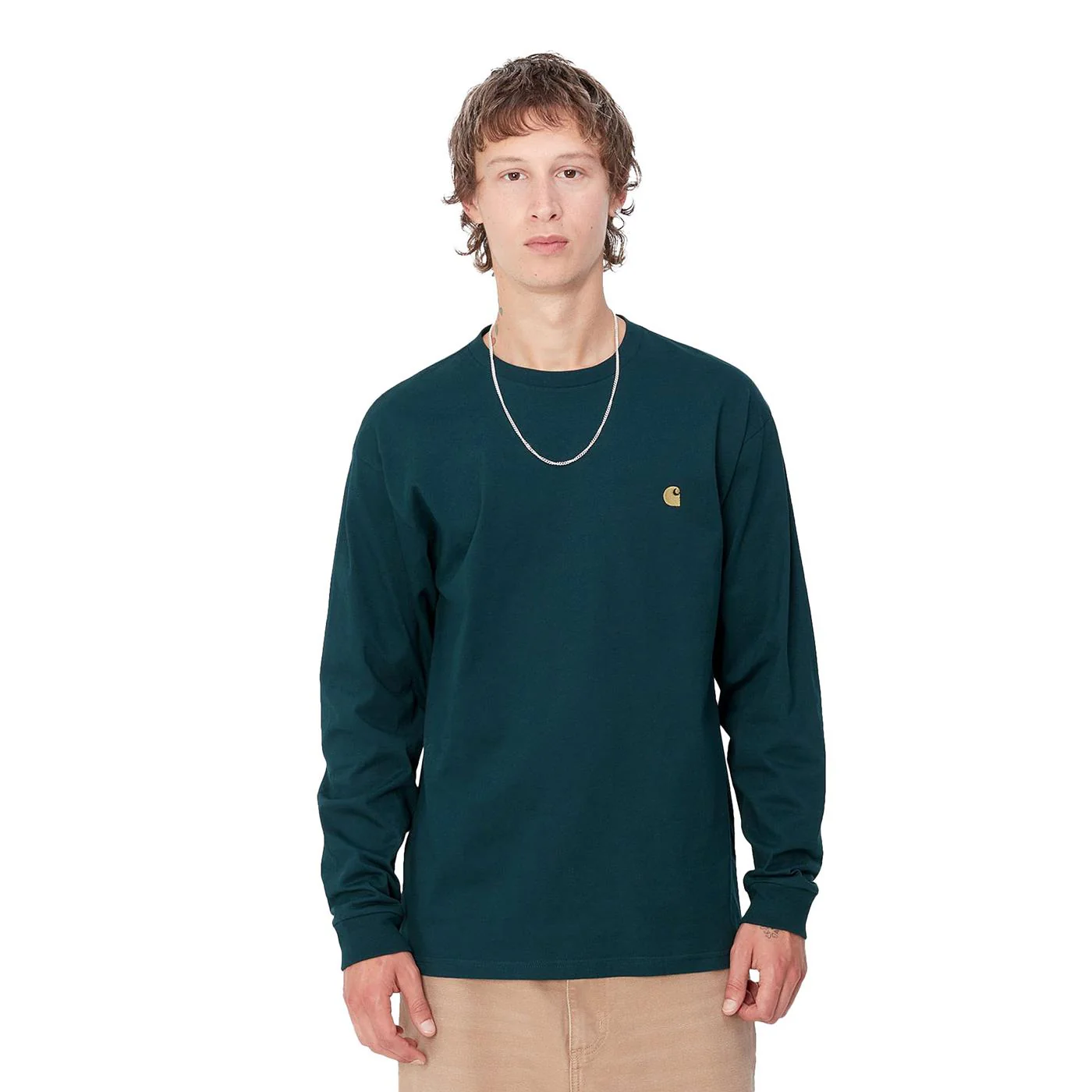 Carhartt WIP L/S Chase T-Shirt Duck Blue/Gold