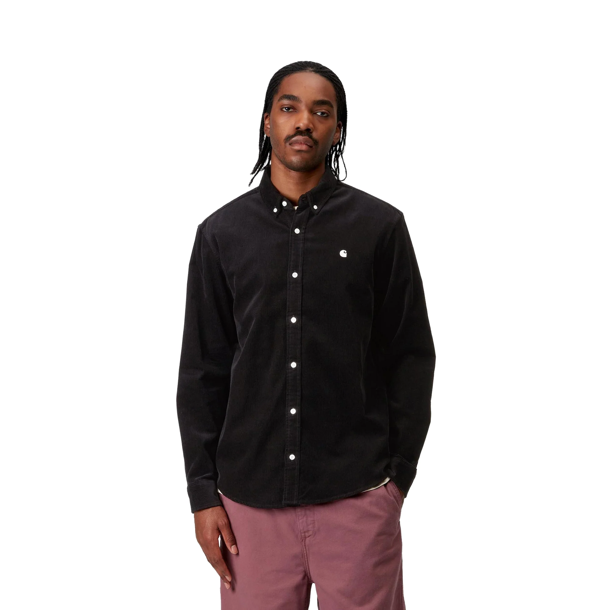 Carhartt WIP L/S Madison Fine Cord Shirt Black/Wax