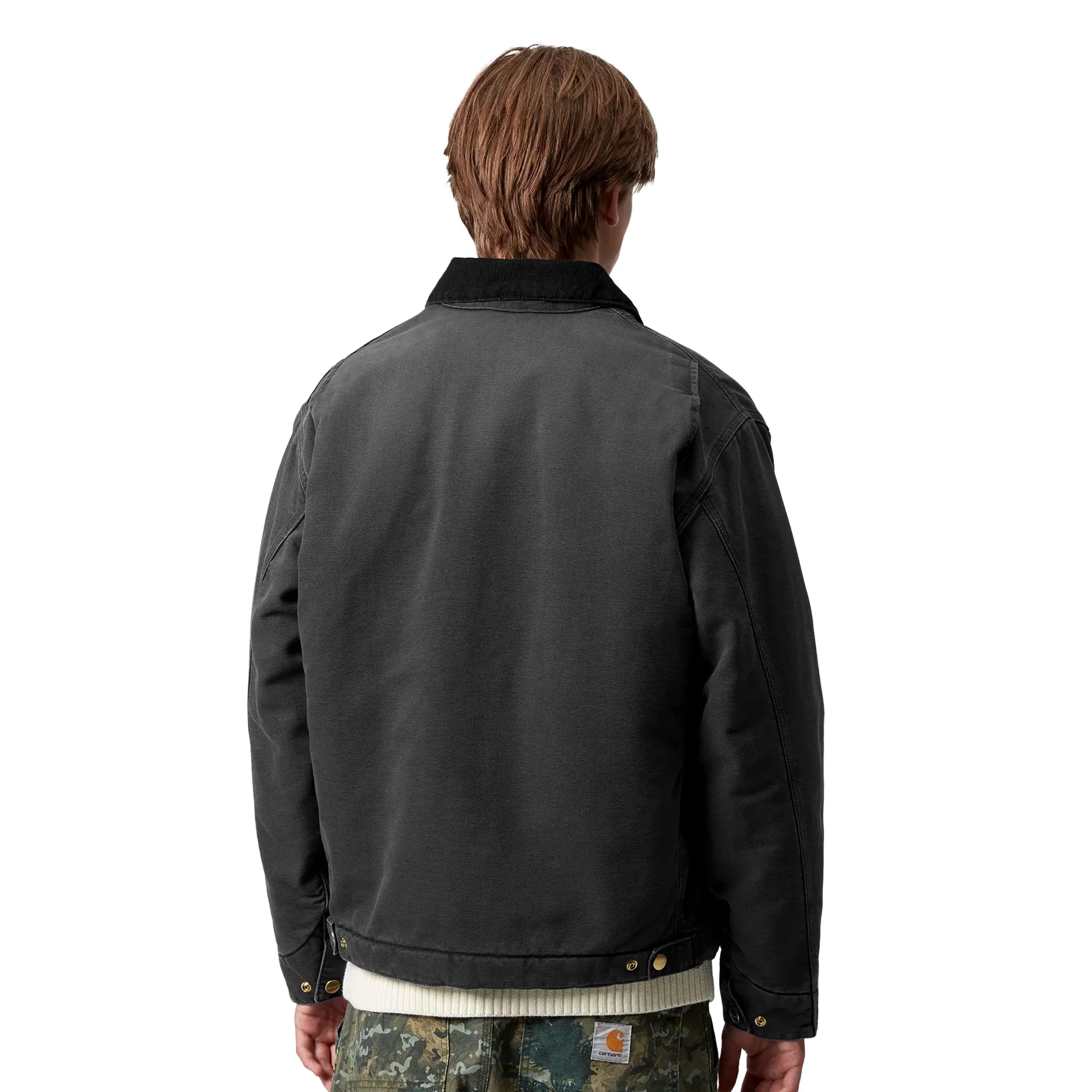 Carhartt WIP OG Detroit Jacket Black/Black stone canvas - Image 2