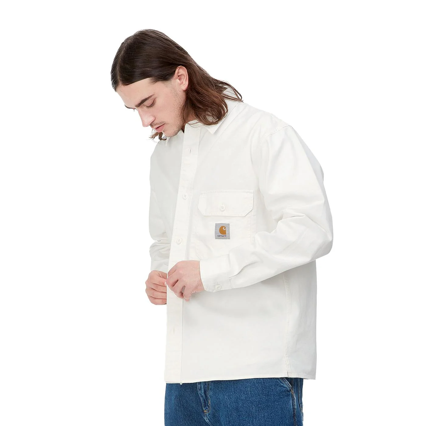 Carhartt WIP Reno Shirt Jacket Off-White Garment Dyed - Image 3
