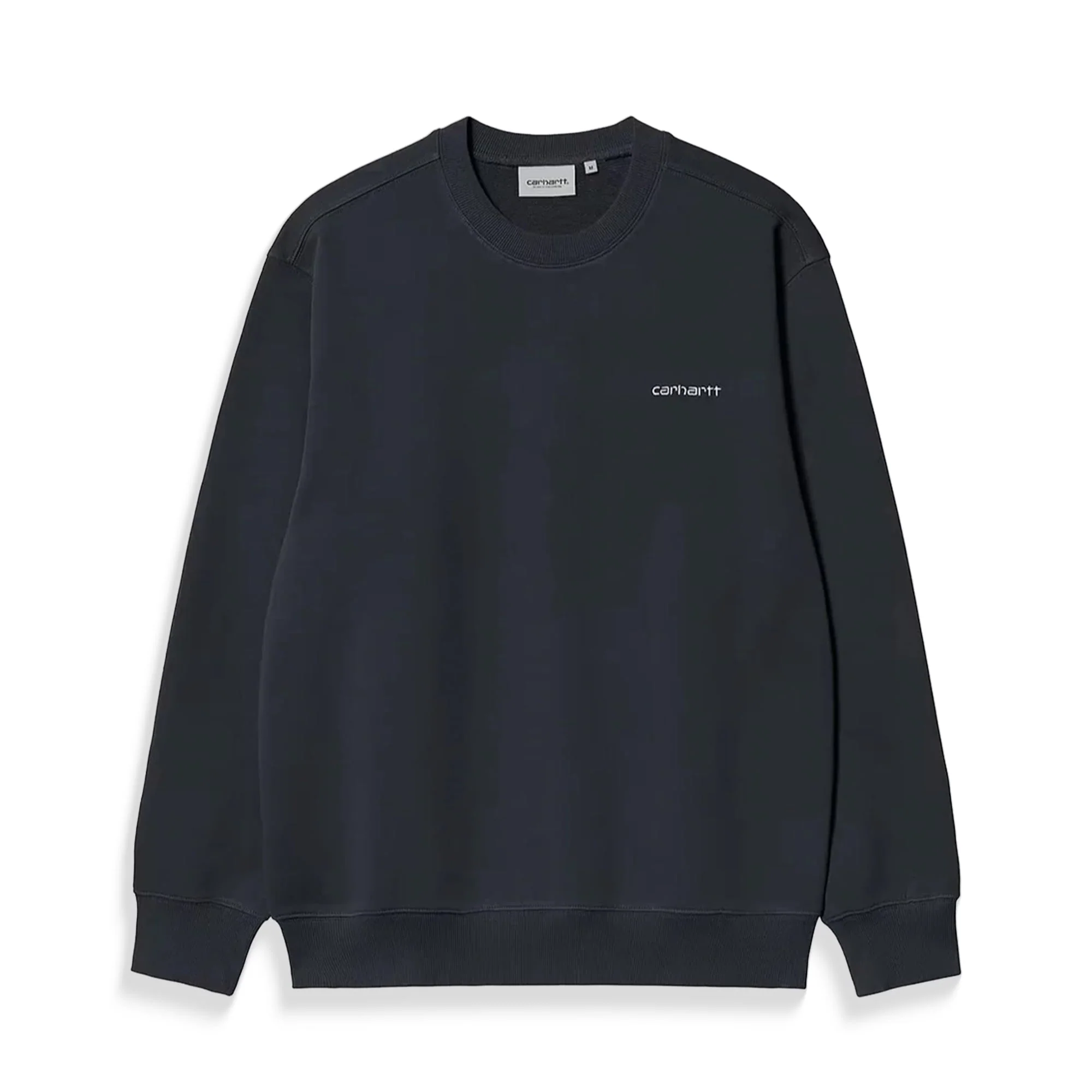 Carhartt WIP Script Embroidery Sweat Deep Night/White - Image 2